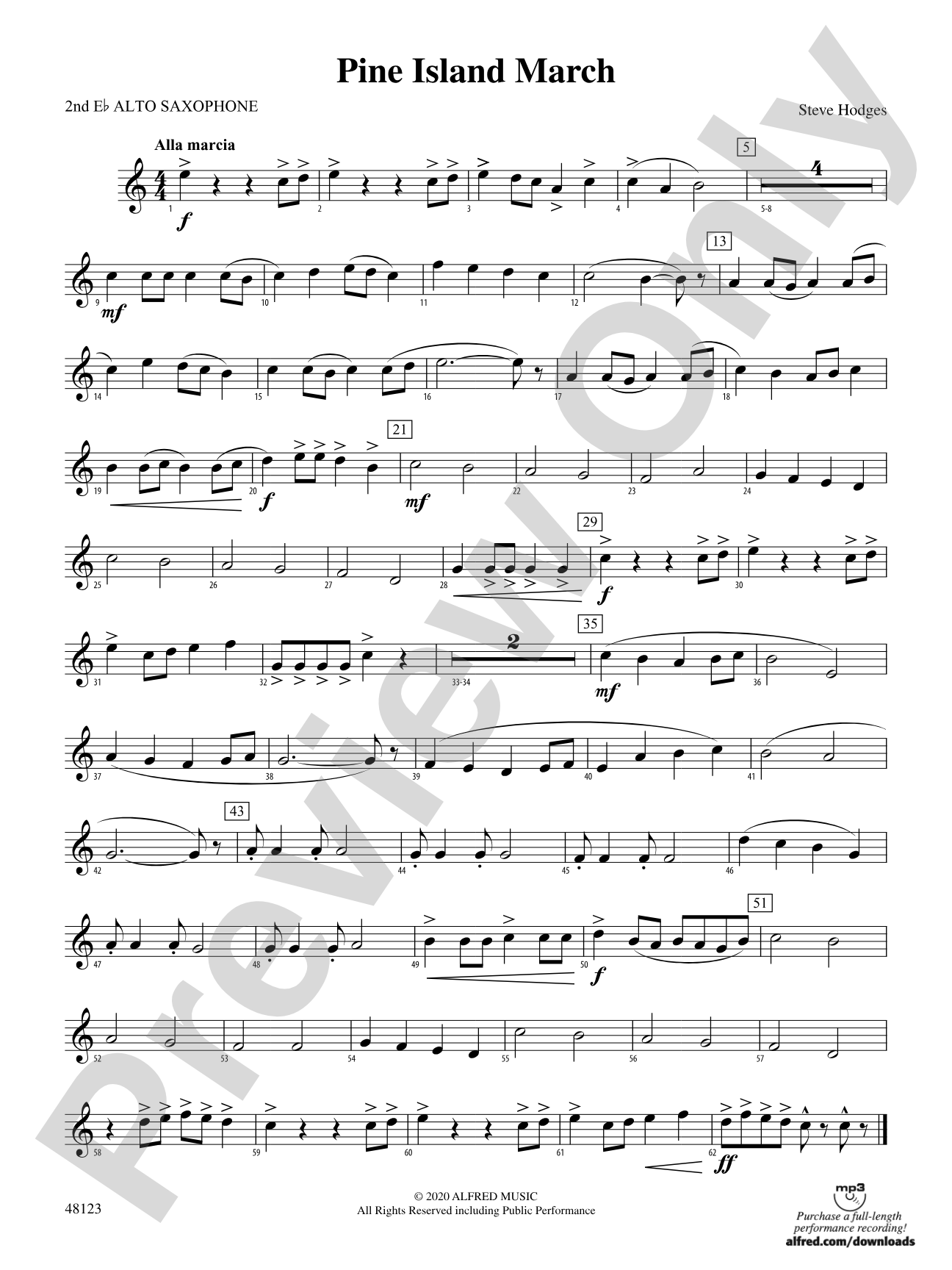 Pine Island March: 2nd E-flat Alto Saxophone