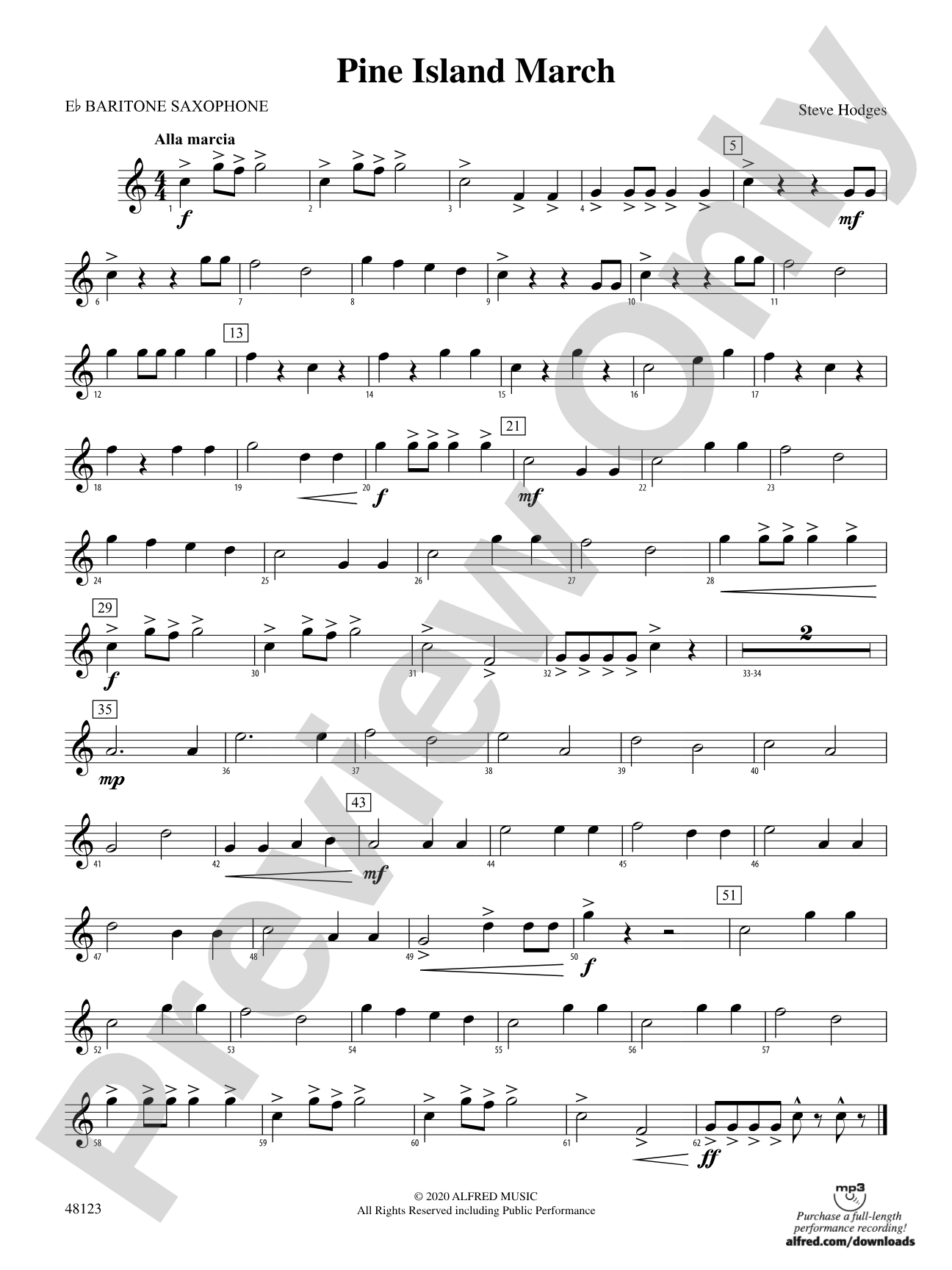 Pine Island March: E-flat Baritone Saxophone