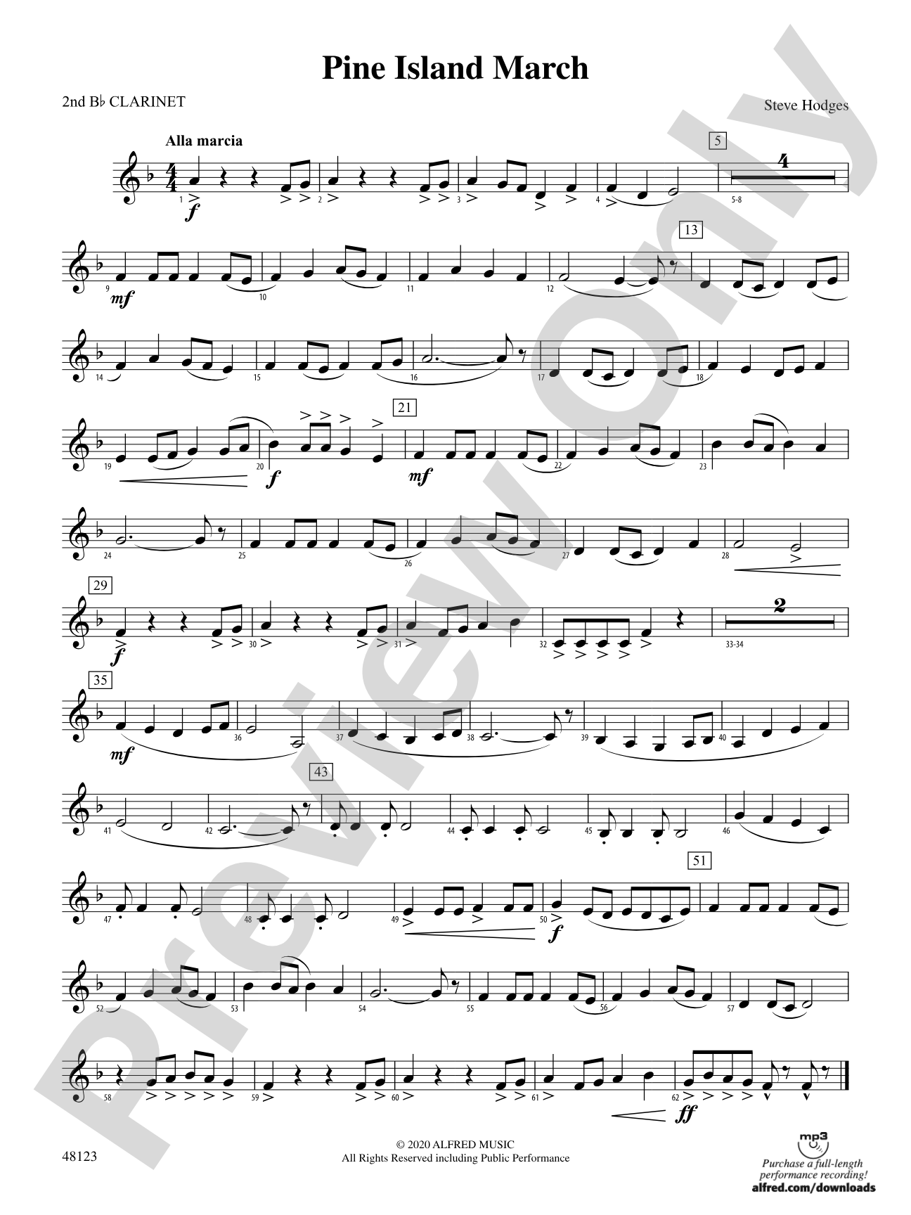 Pine Island March: 2nd B-flat Clarinet