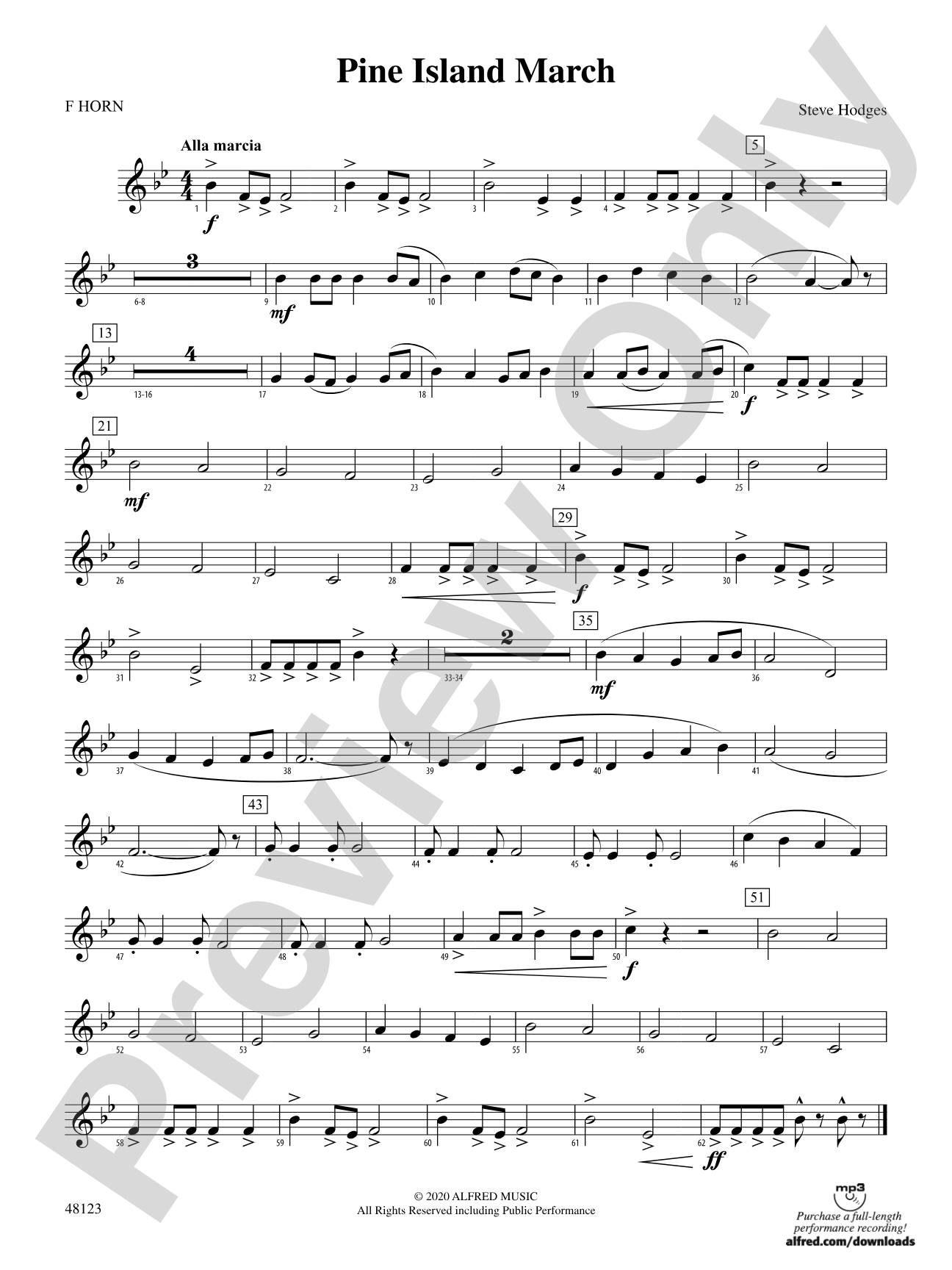 Pine Island March: 1st F Horn