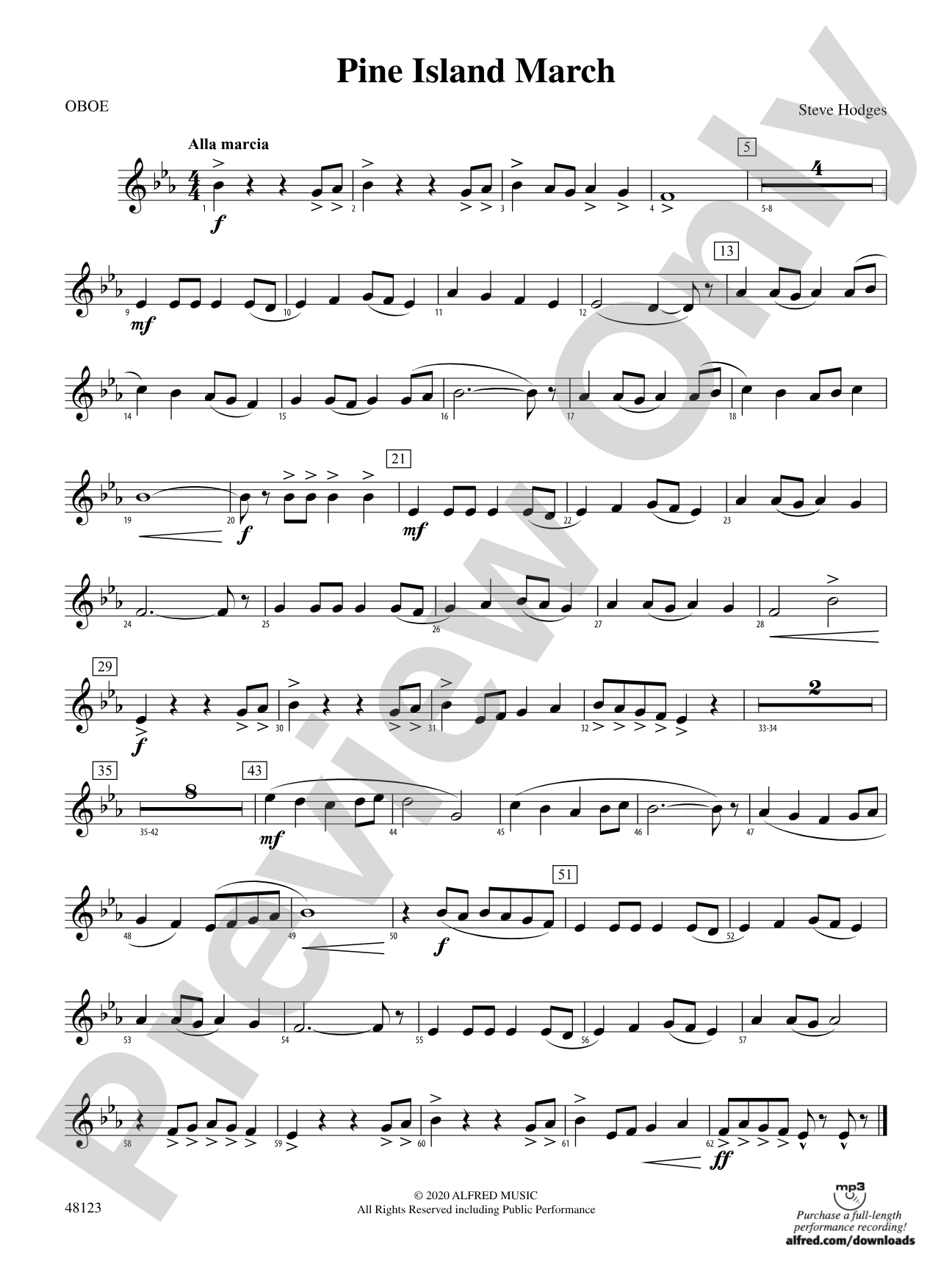 Pine Island March: Oboe
