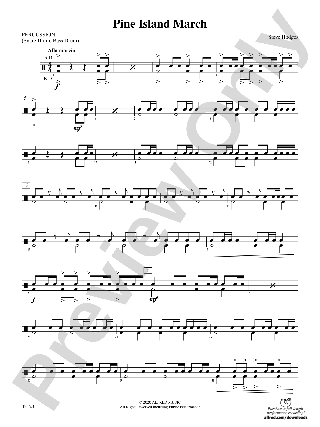 Pine Island March: 1st Percussion