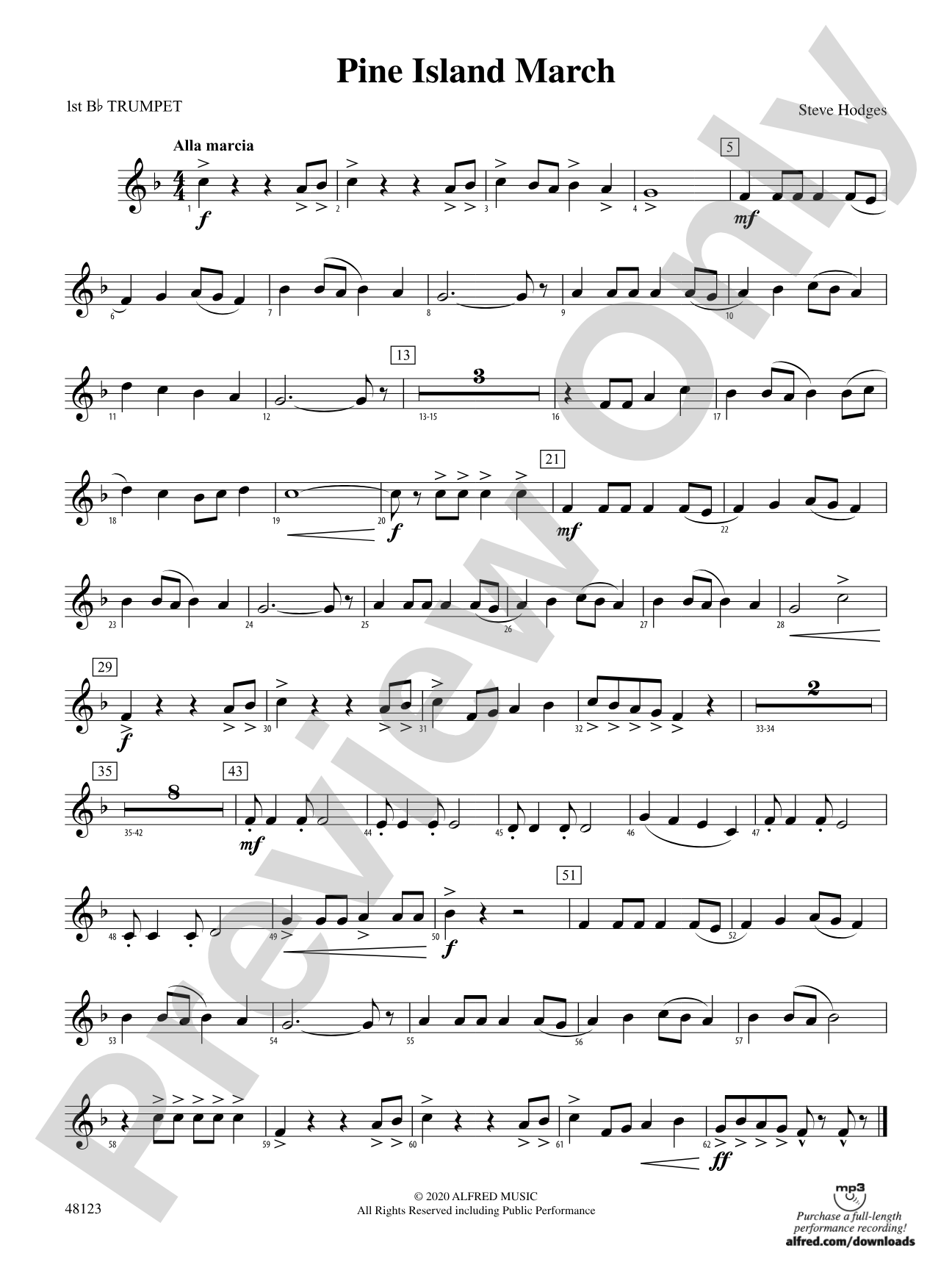 Pine Island March: 1st B-flat Trumpet