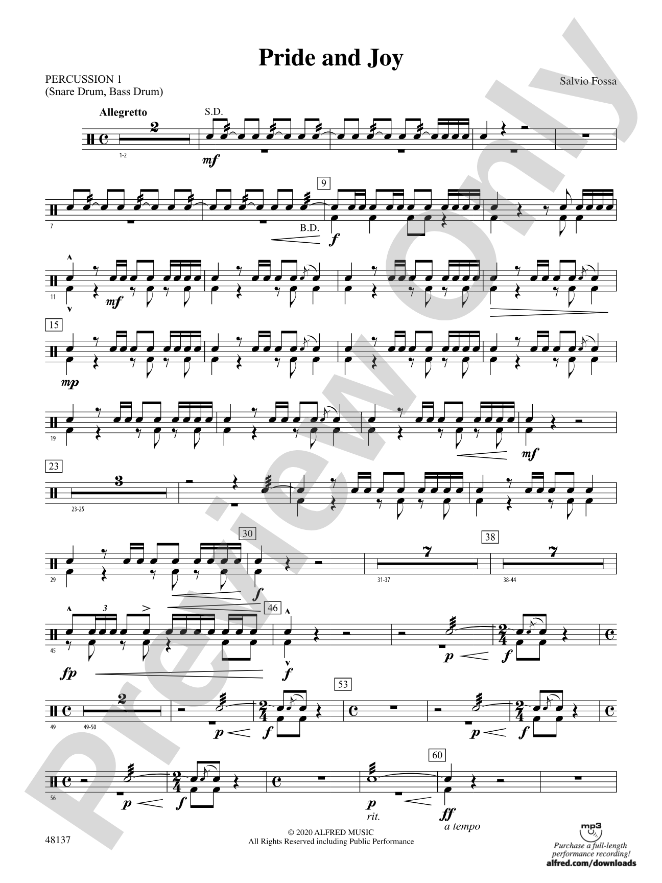 Pride and Joy: 1st Percussion