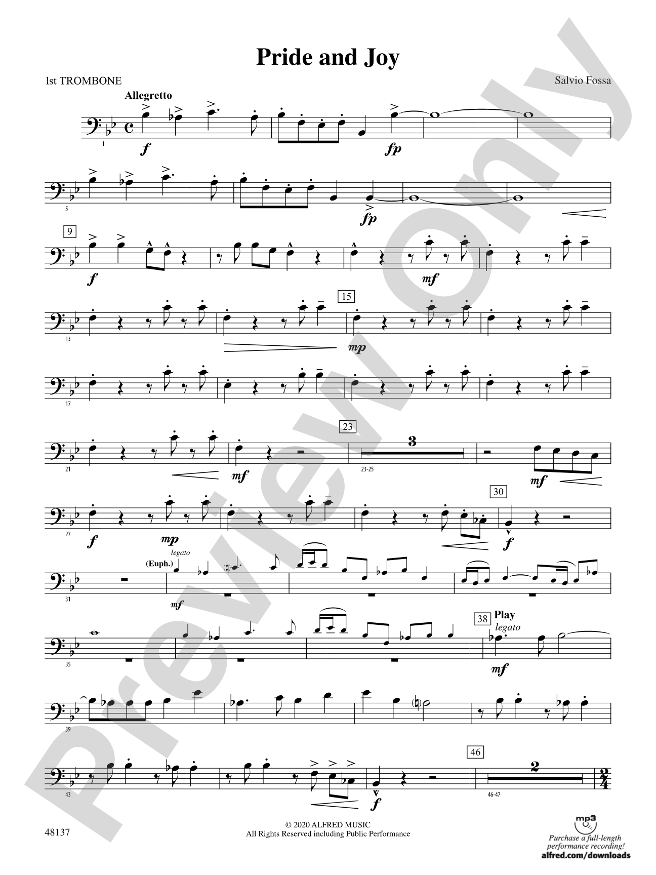 Pride and Joy: 1st Trombone