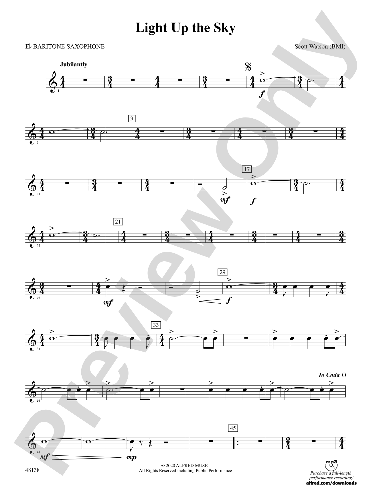 Light Up the Sky: E-flat Baritone Saxophone