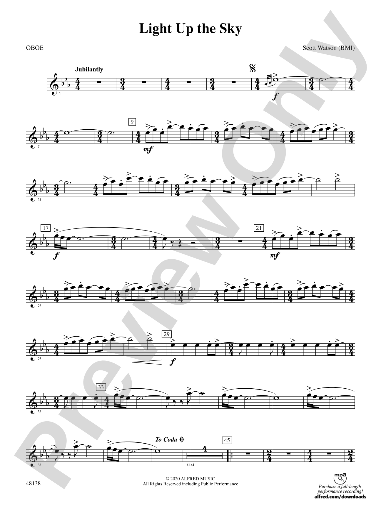 Light Up the Sky: Oboe