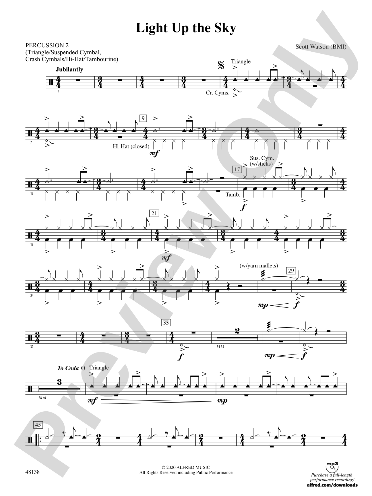 Light Up the Sky: 2nd Percussion