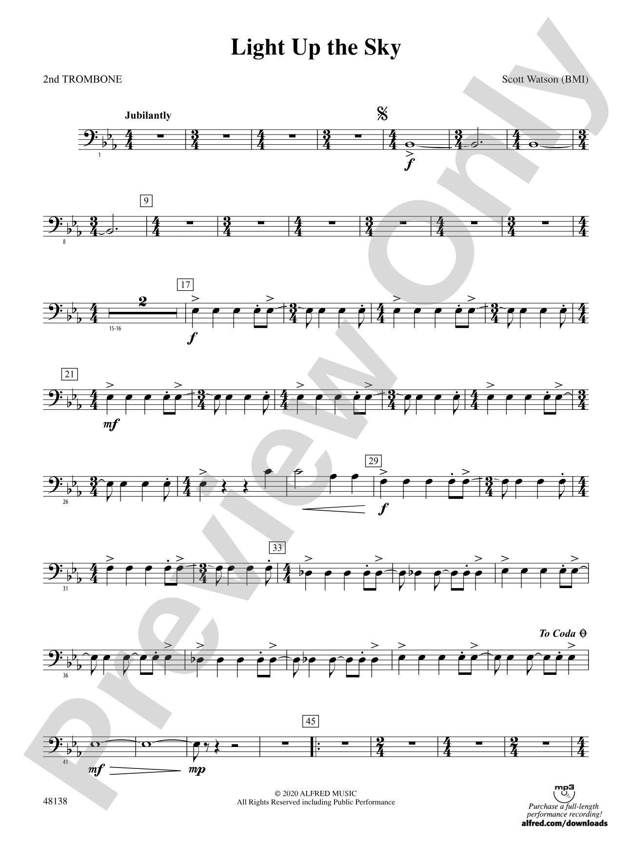Light Up the Sky: 2nd Trombone