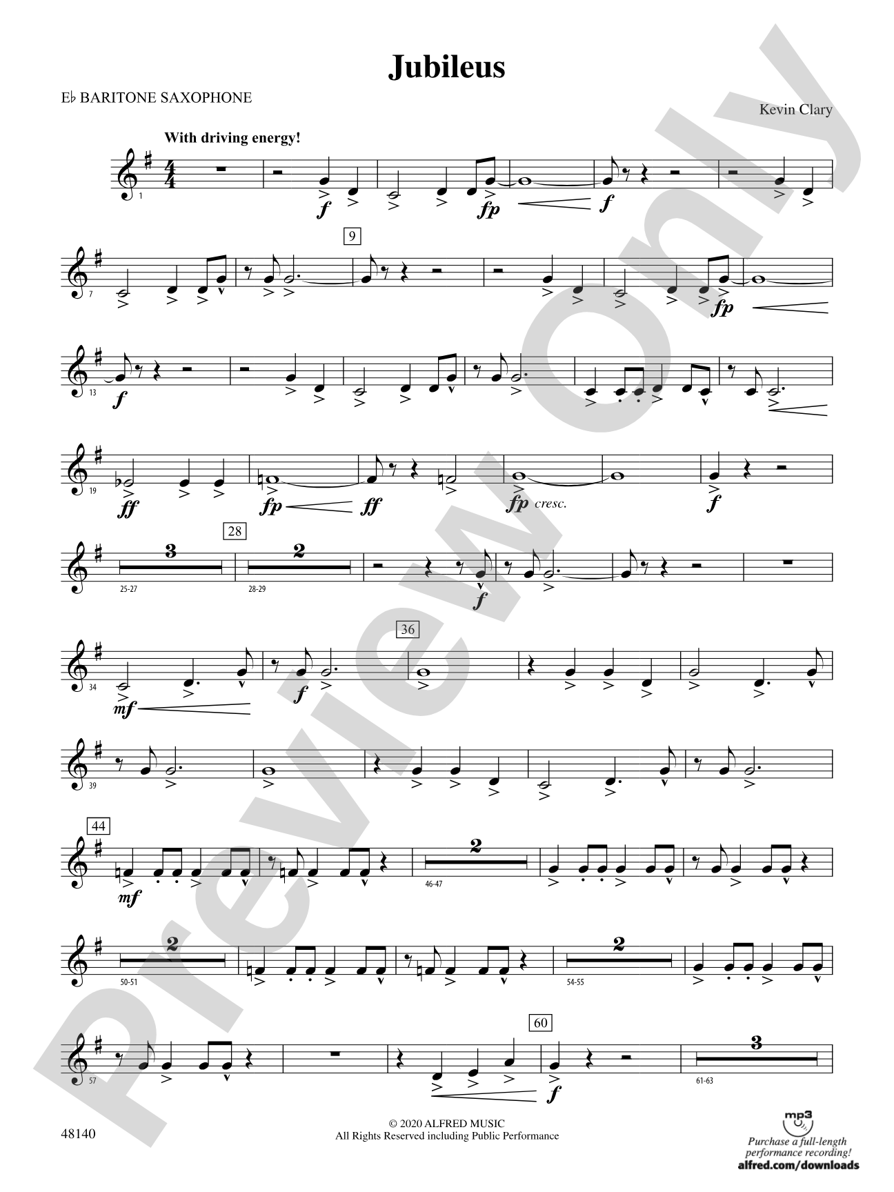 Jubileus: E-flat Baritone Saxophone