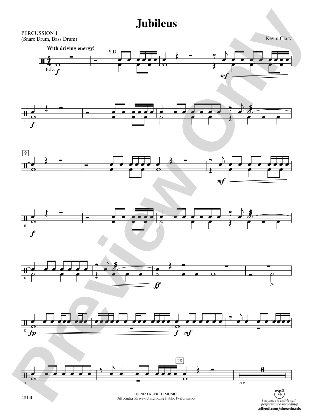 Jubileus: 1st Percussion