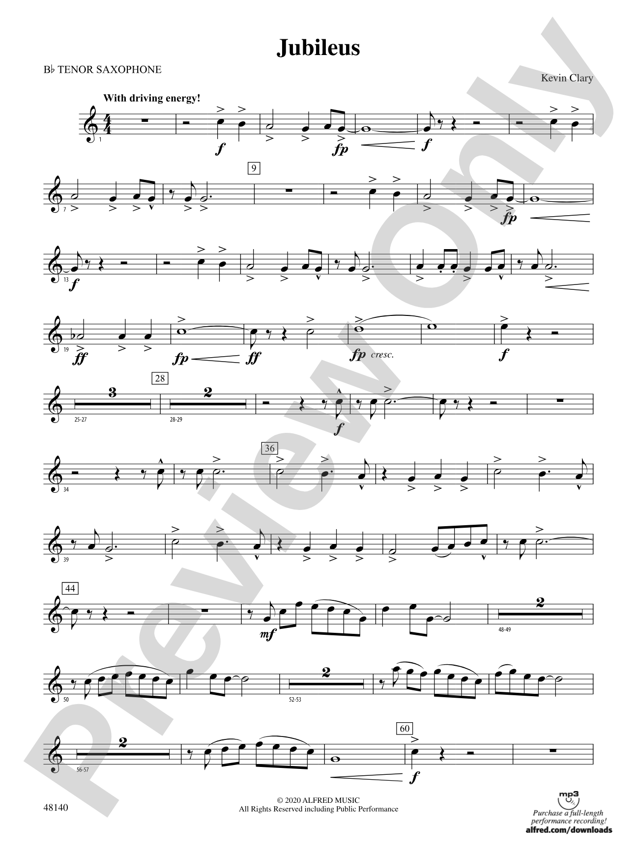 Jubileus: B-flat Tenor Saxophone