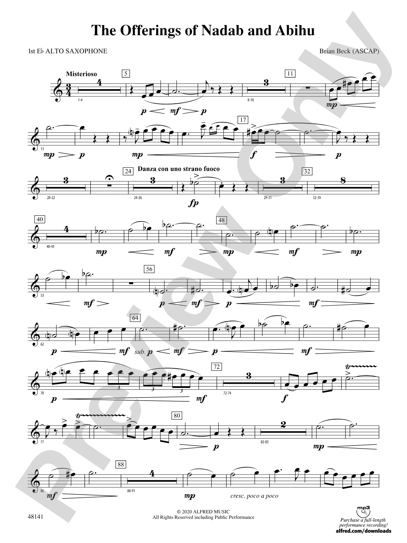The Offerings of Nadab and Abihu: E-flat Alto Saxophone
