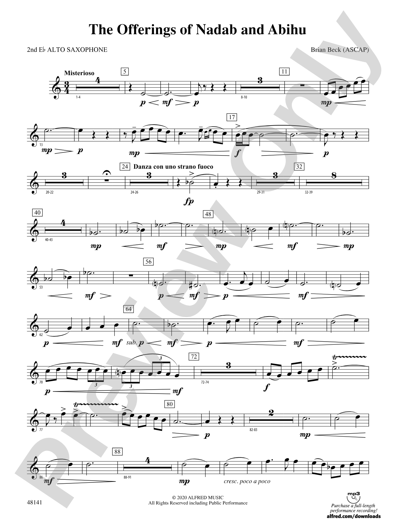 The Offerings of Nadab and Abihu: 2nd E-flat Alto Saxophone