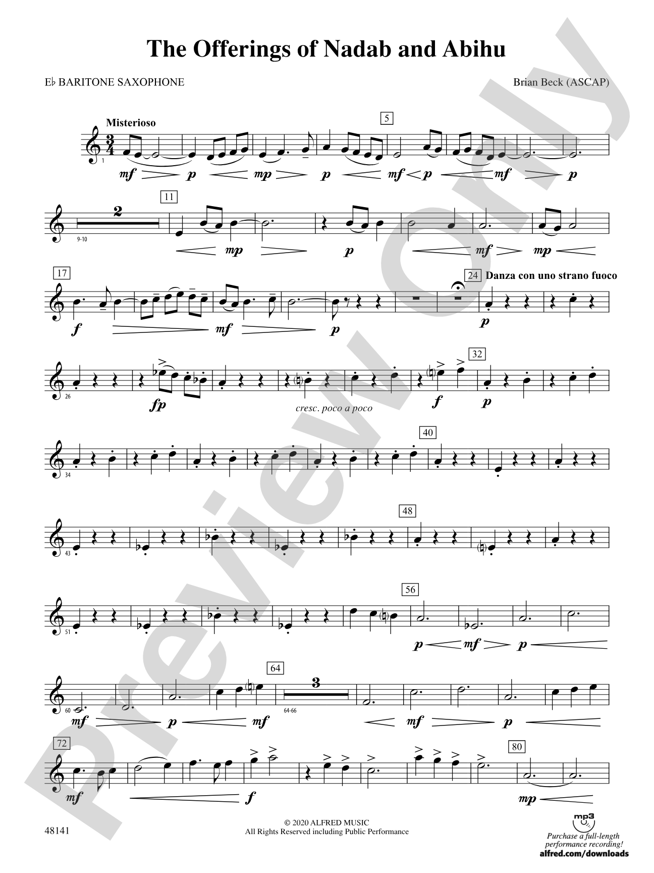The Offerings of Nadab and Abihu: E-flat Baritone Saxophone