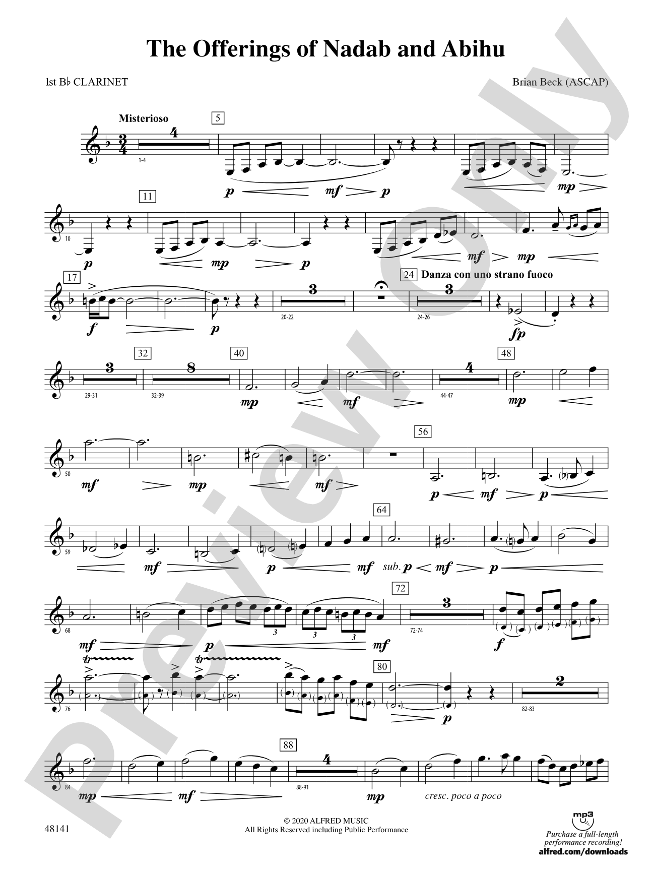 The Offerings of Nadab and Abihu: 1st B-flat Clarinet