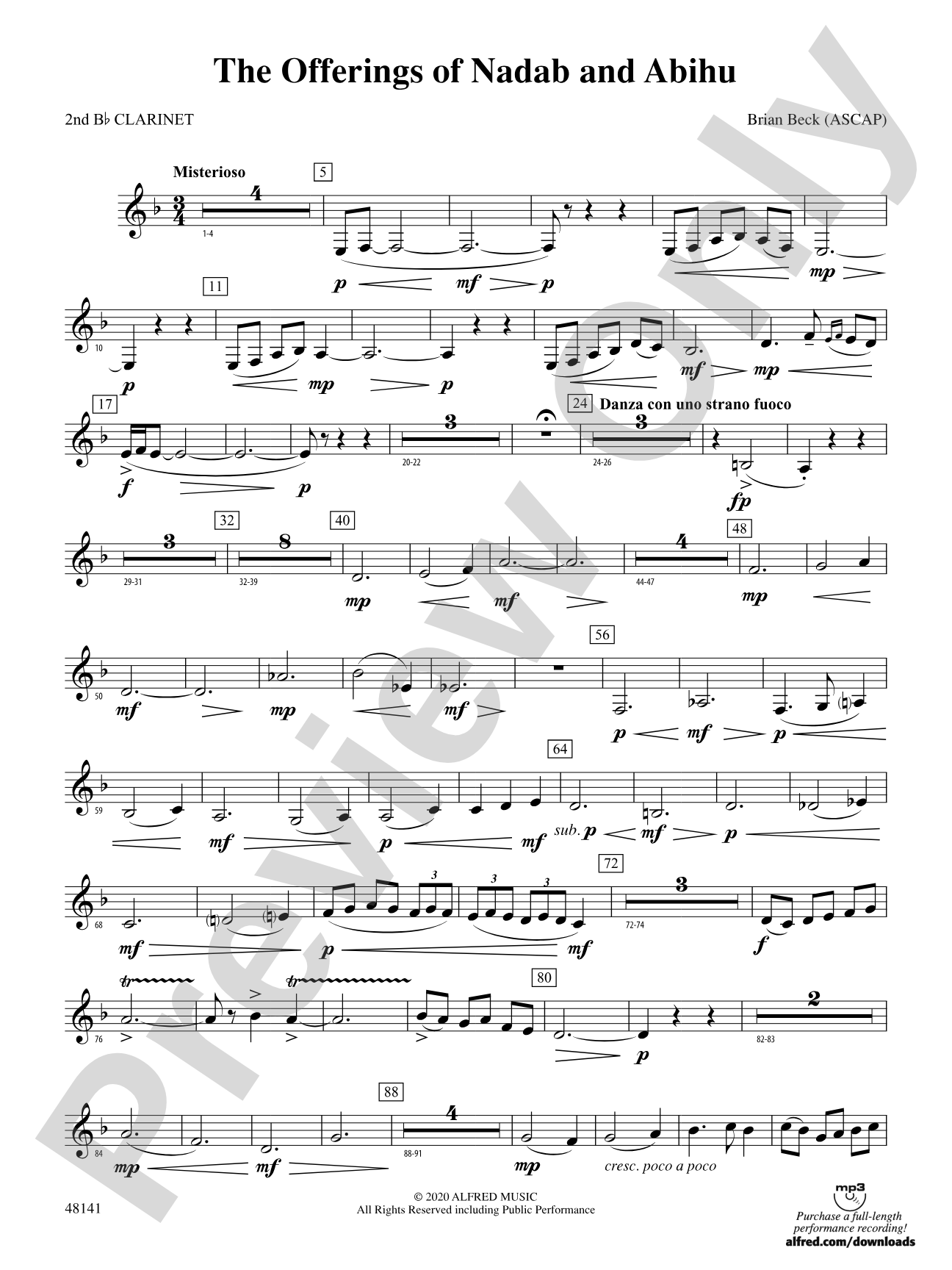 The Offerings of Nadab and Abihu: 2nd B-flat Clarinet