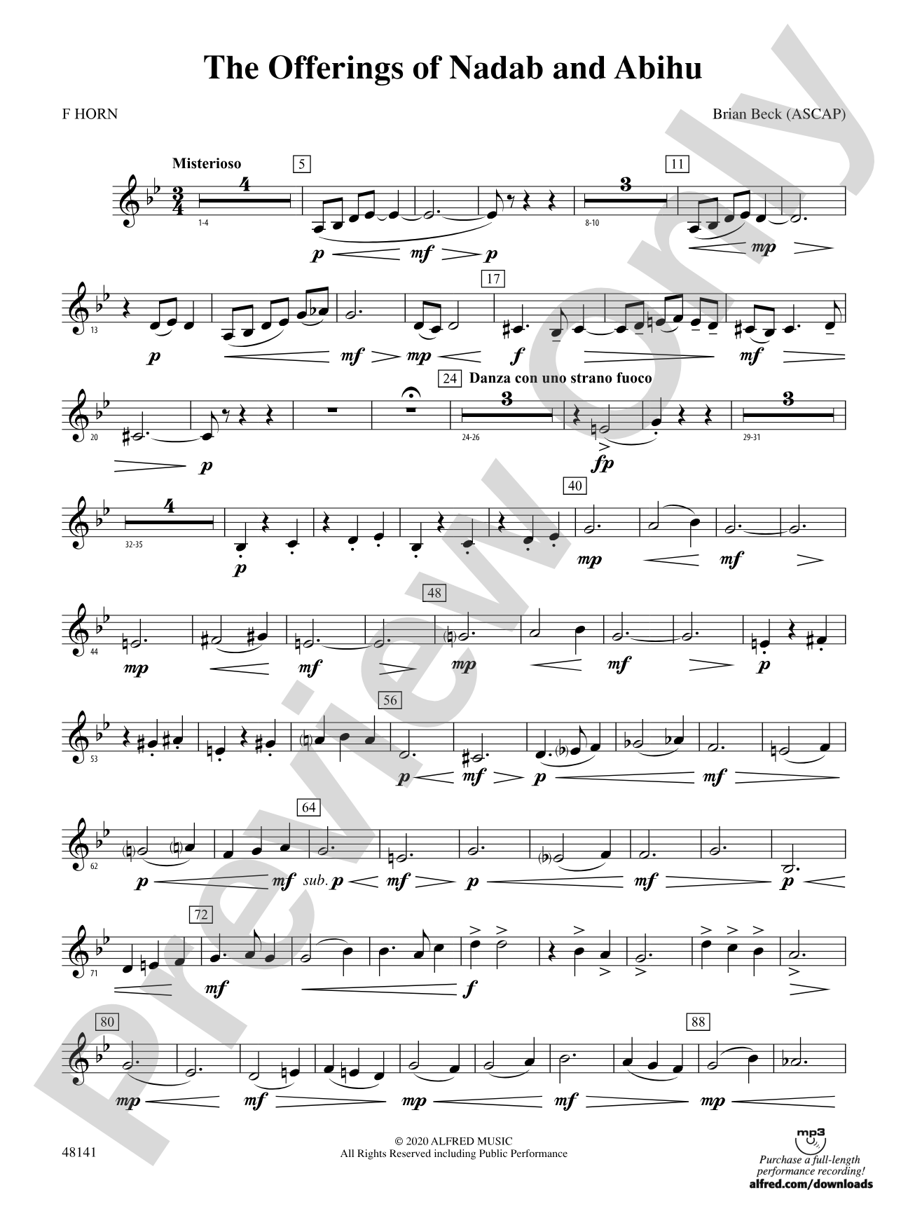 The Offerings of Nadab and Abihu: 1st F Horn