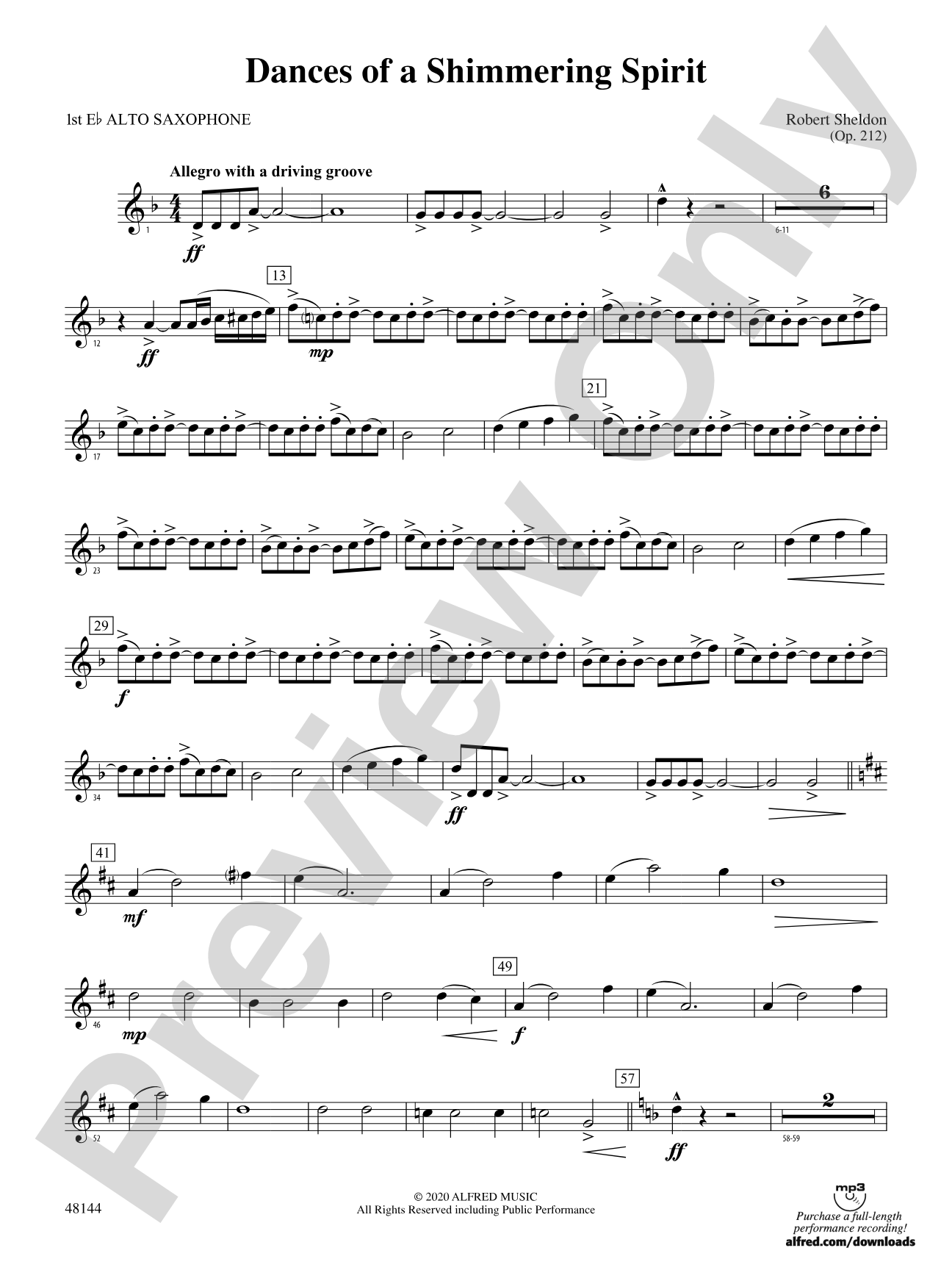 Dances of a Shimmering Spirit: E-flat Alto Saxophone
