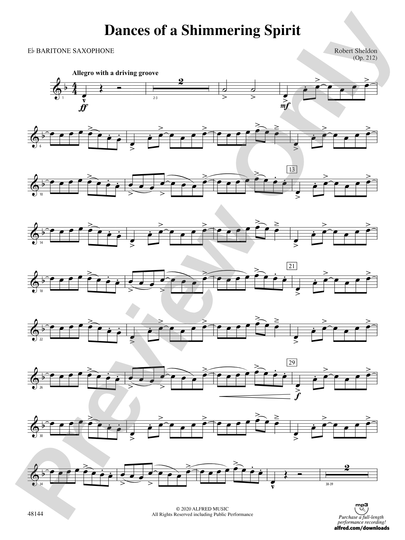 Dances of a Shimmering Spirit: E-flat Baritone Saxophone