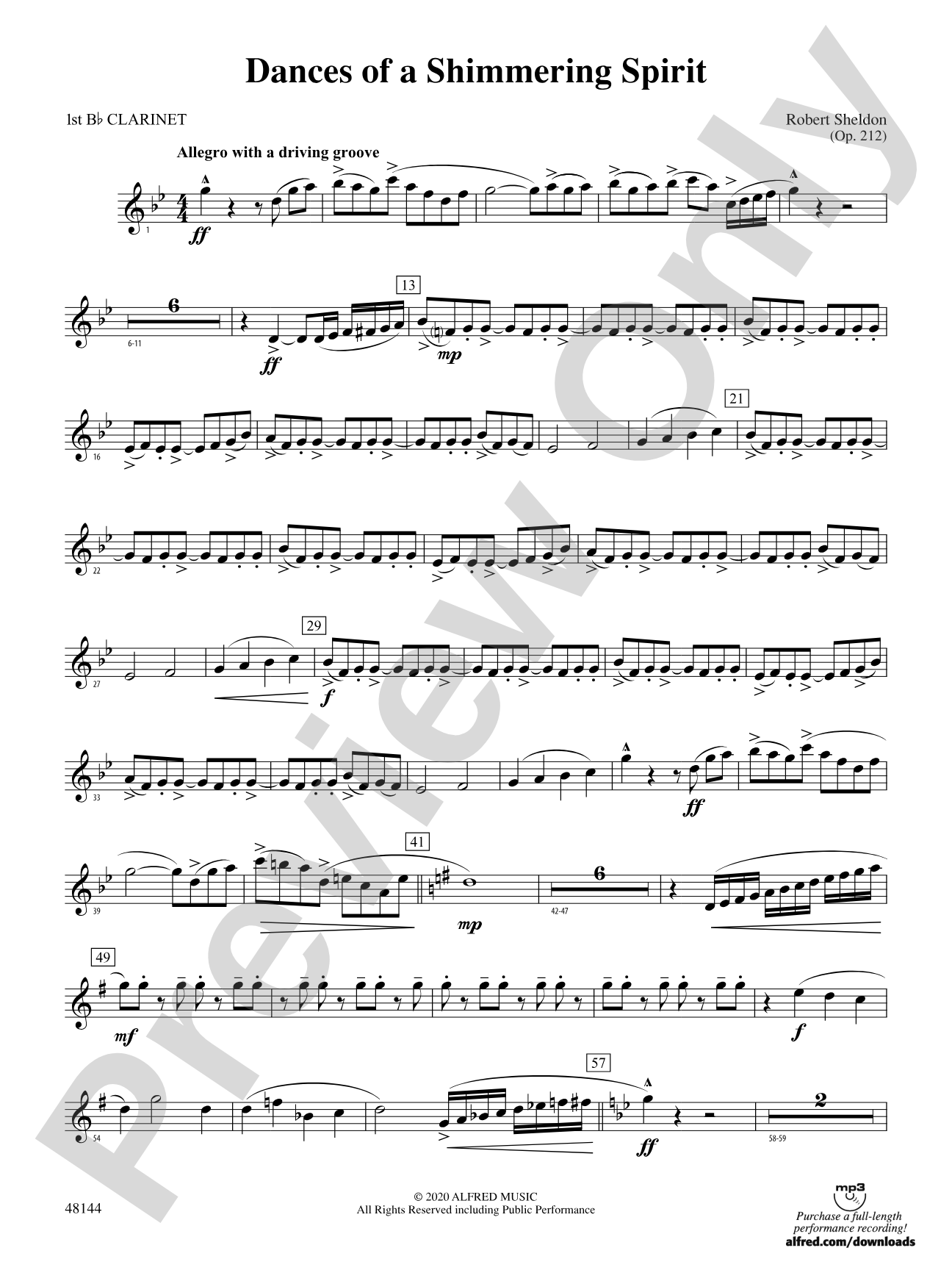 Dances of a Shimmering Spirit: 1st B-flat Clarinet