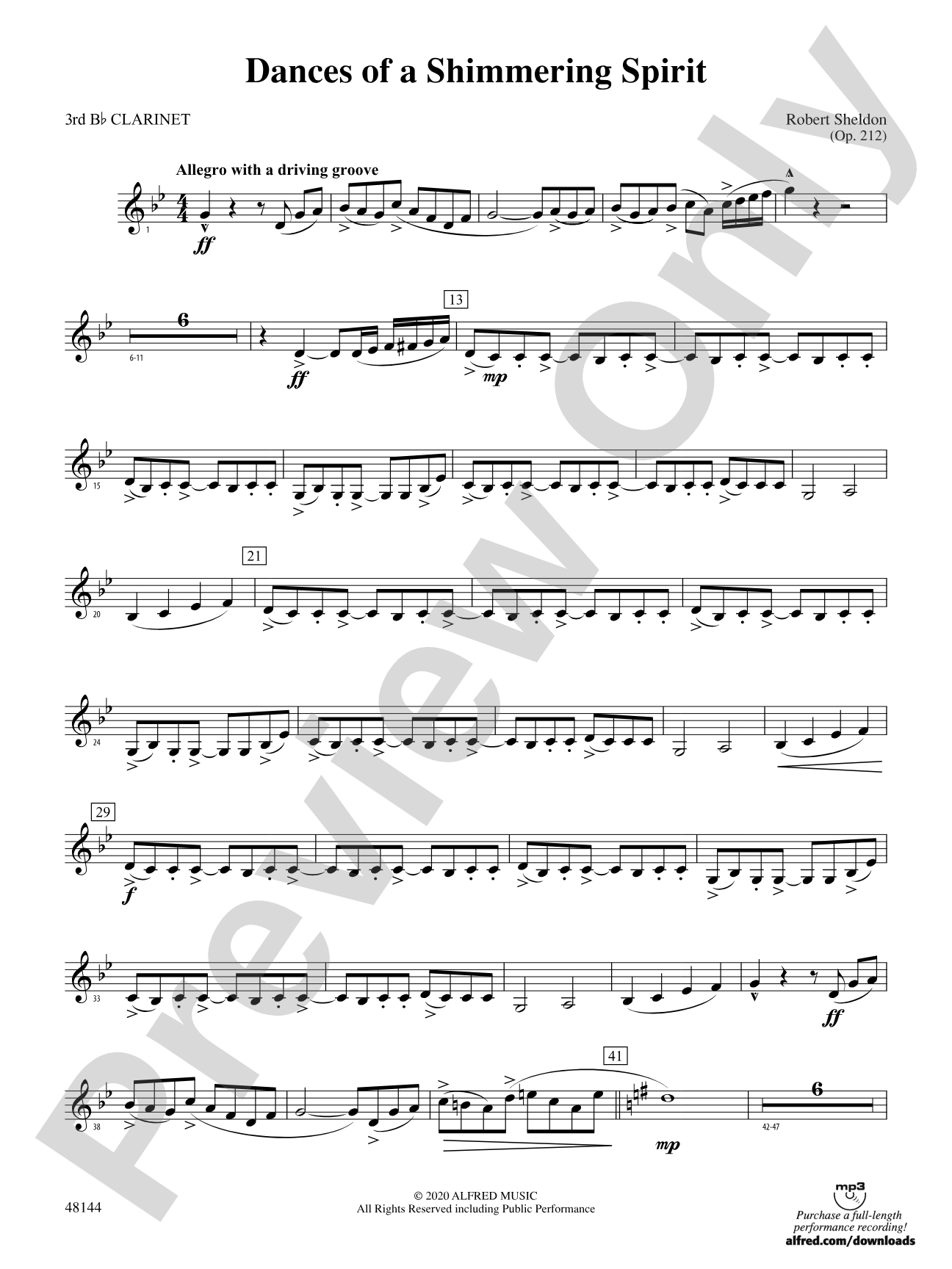 Dances of a Shimmering Spirit: 3rd B-flat Clarinet