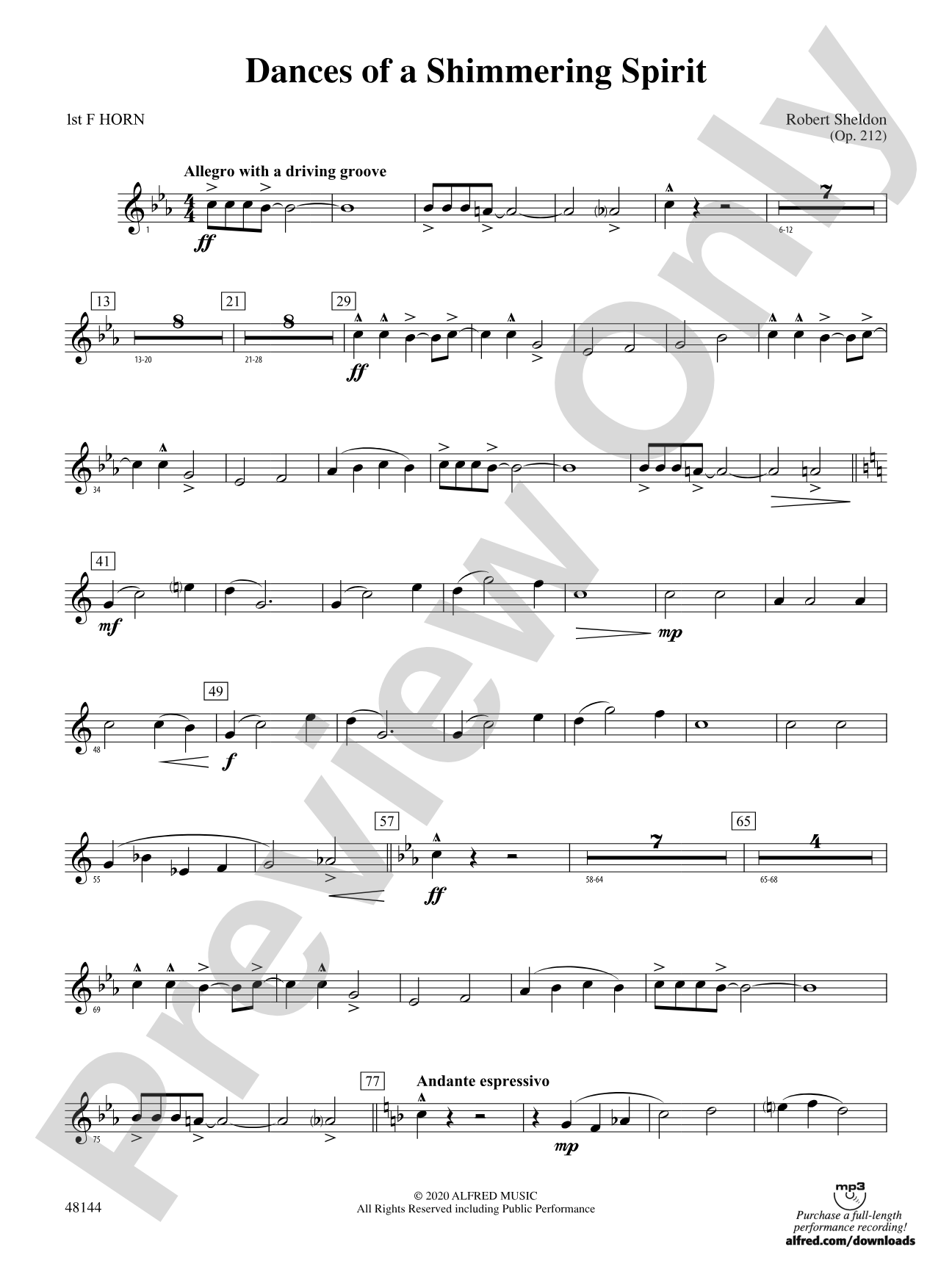 Dances of a Shimmering Spirit: 1st F Horn