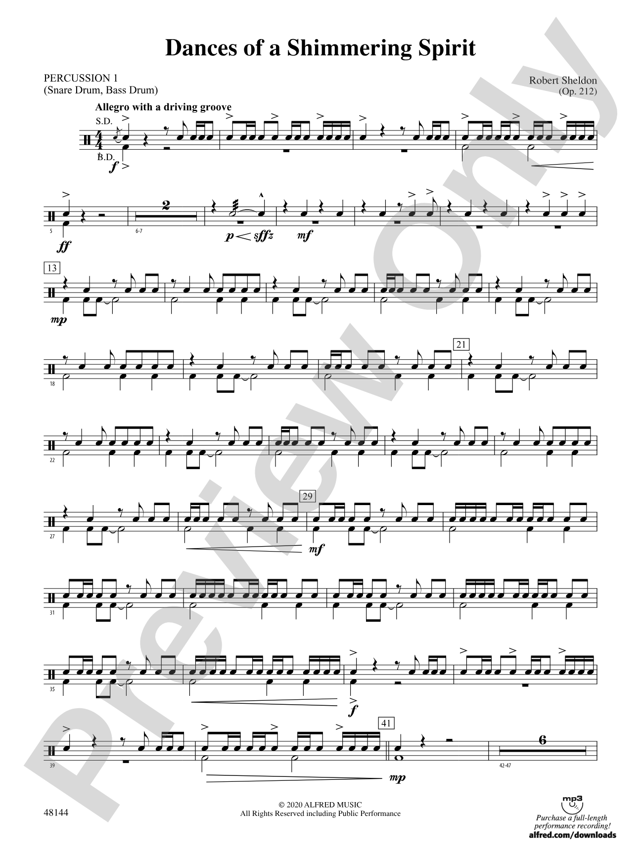 Dances of a Shimmering Spirit: 1st Percussion