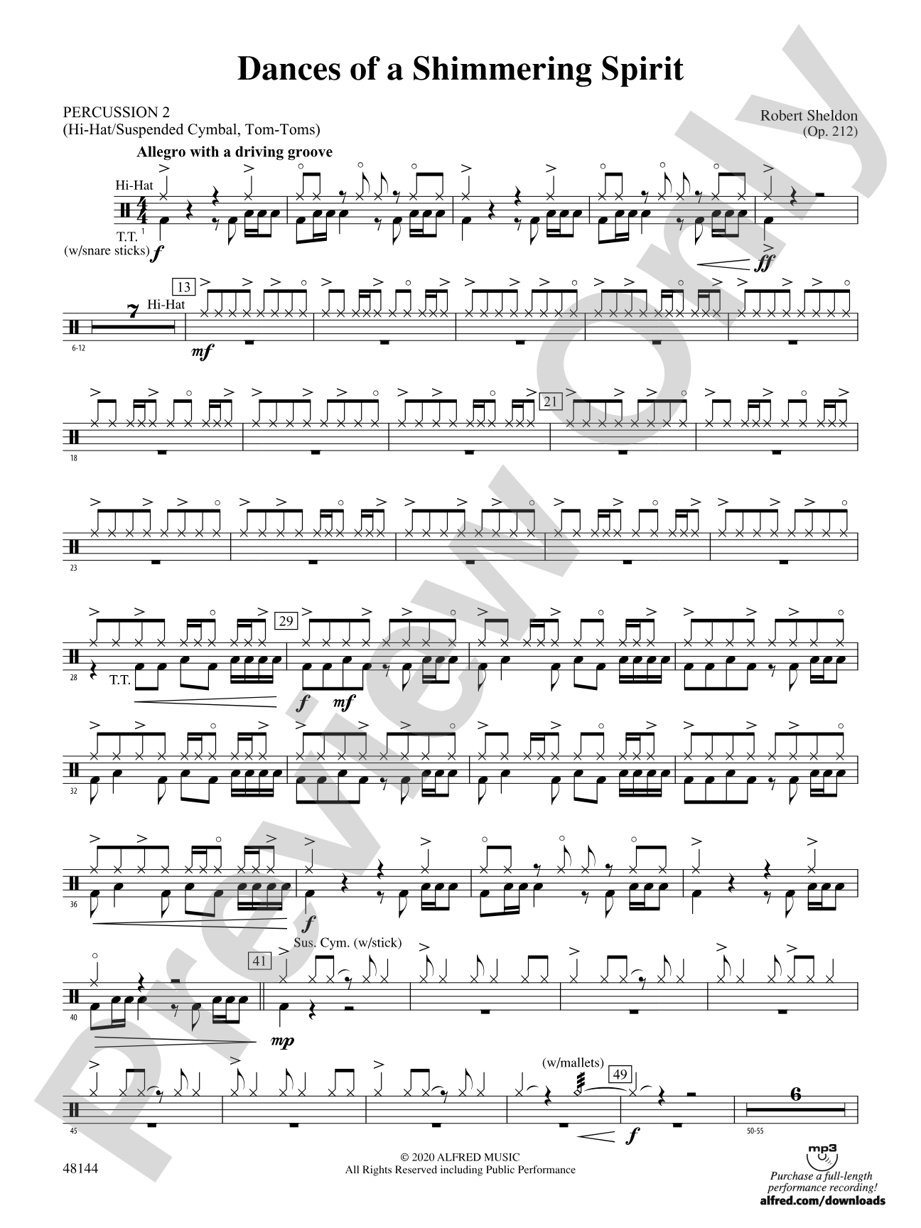 Dances of a Shimmering Spirit: 2nd Percussion