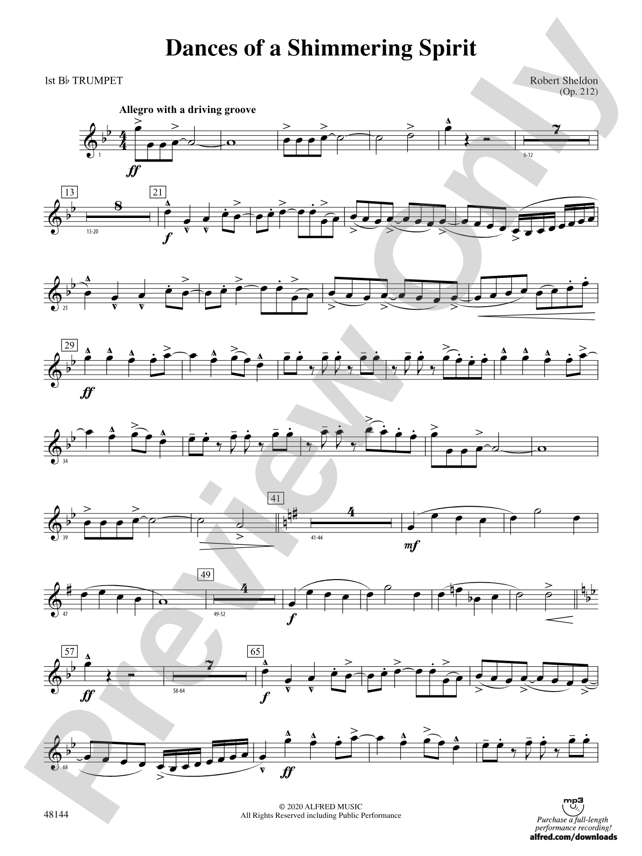 Dances of a Shimmering Spirit: 1st B-flat Trumpet