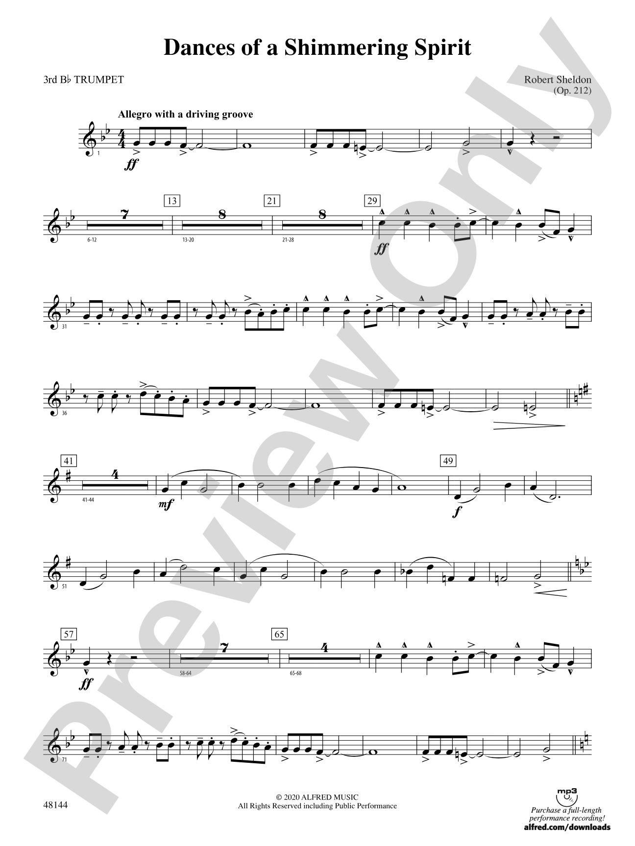 Dances of a Shimmering Spirit: 3rd B-flat Trumpet