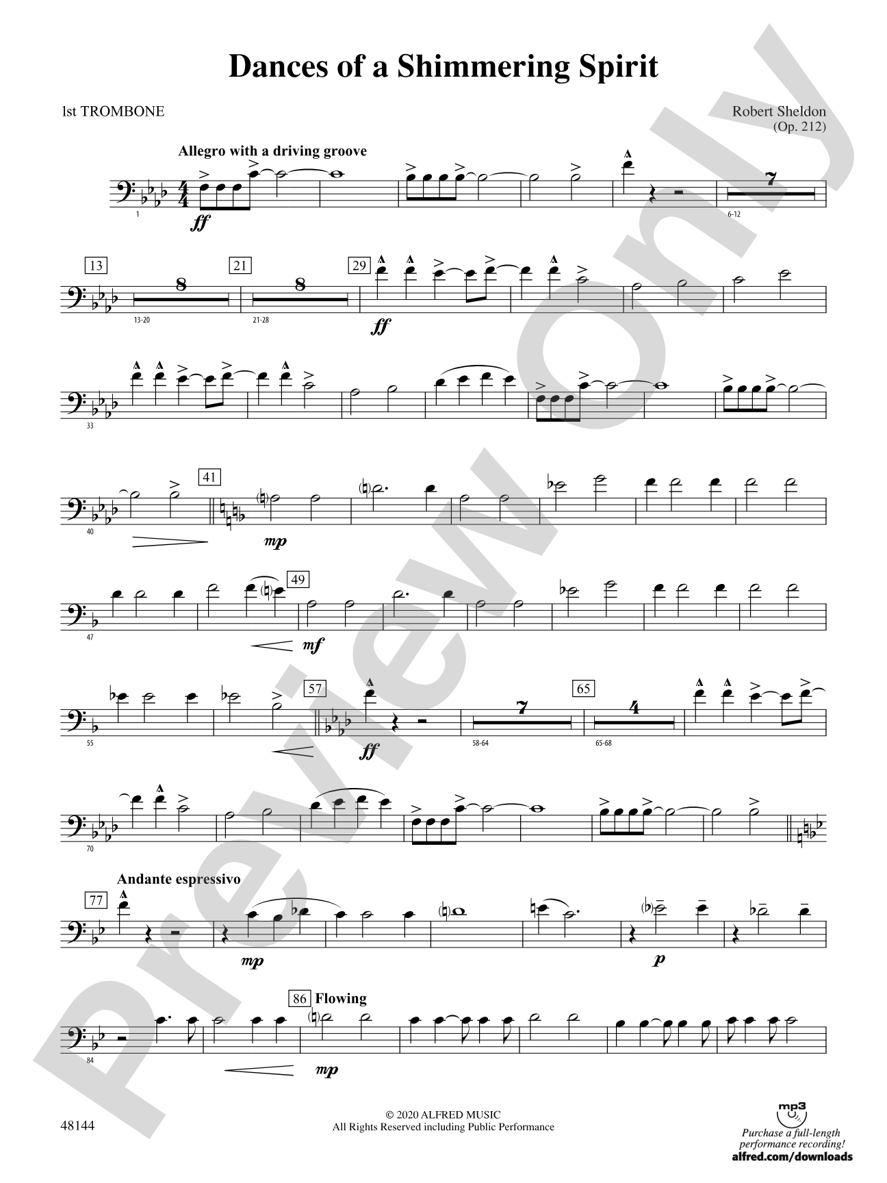 Dances of a Shimmering Spirit: 1st Trombone