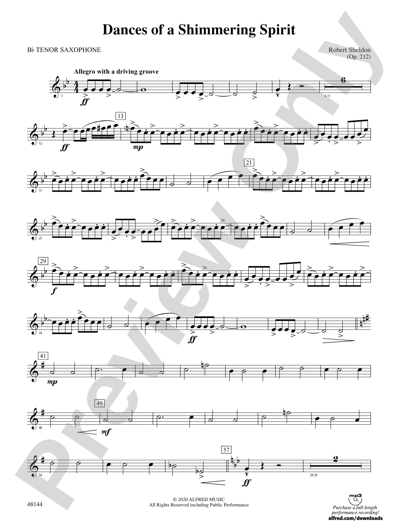 Dances of a Shimmering Spirit: B-flat Tenor Saxophone
