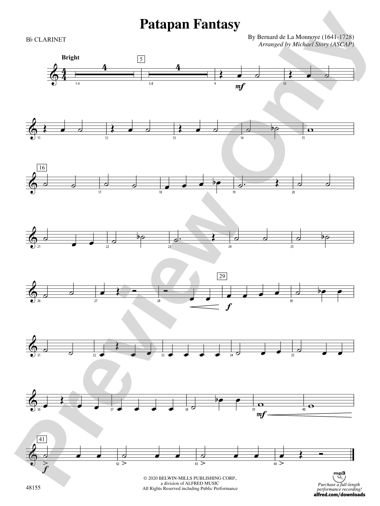 Patapan Fantasy: 1st B-flat Clarinet