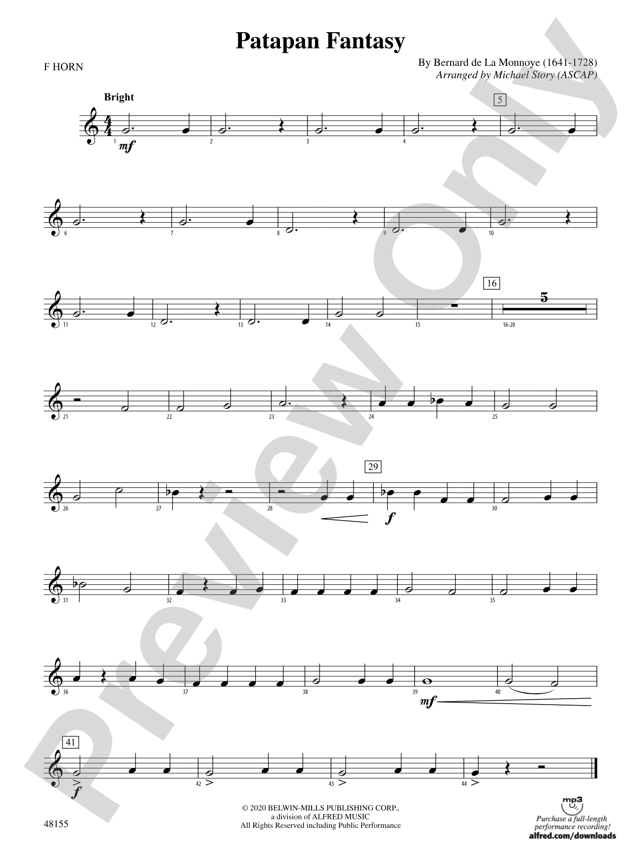 Patapan Fantasy: 1st F Horn