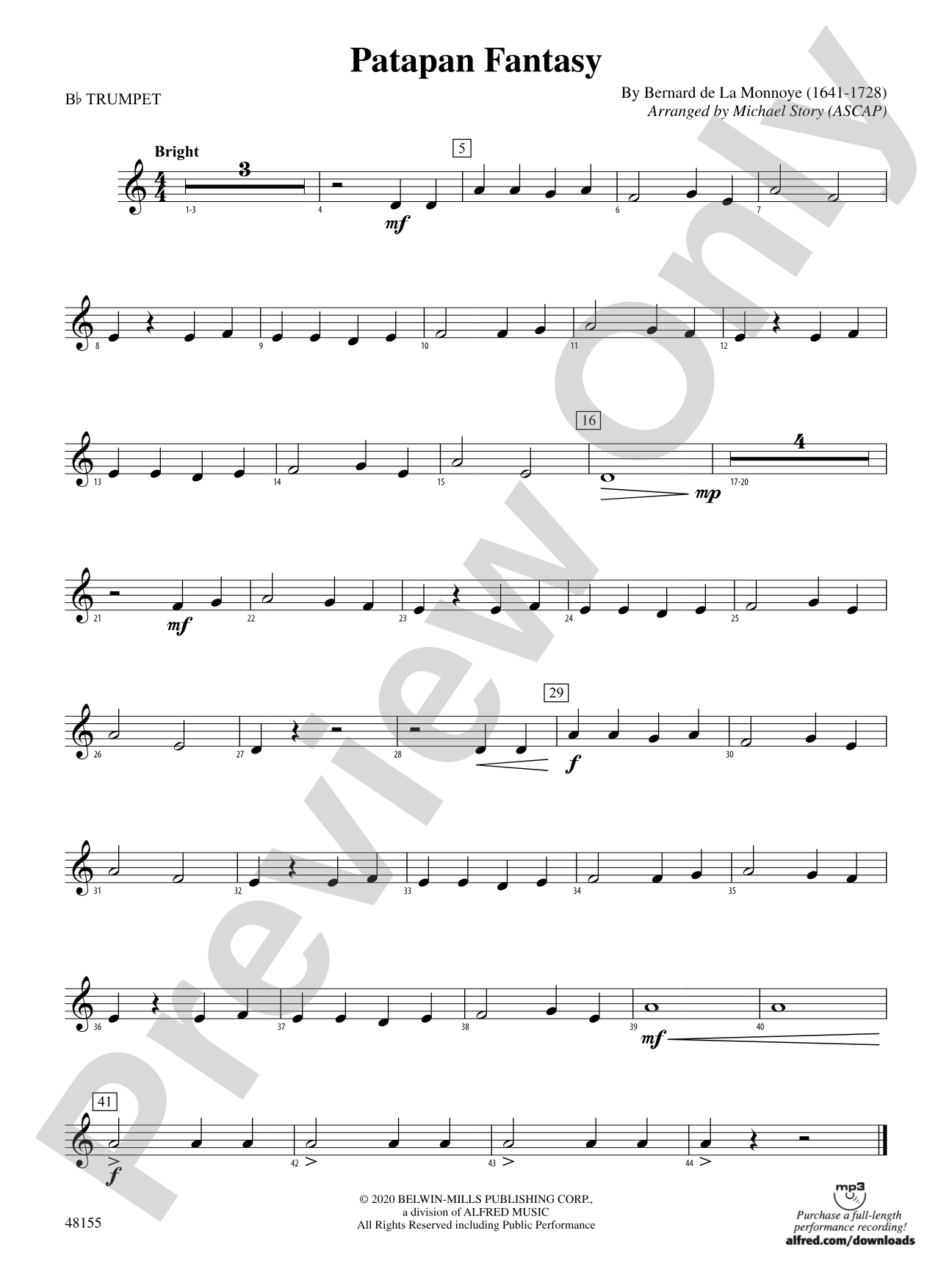 Patapan Fantasy: 1st B-flat Trumpet