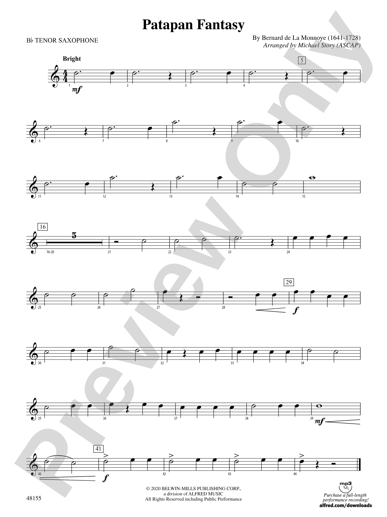 Patapan Fantasy: B-flat Tenor Saxophone