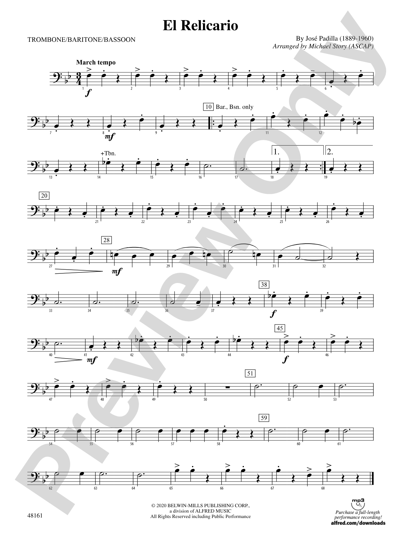 El Relicario: 1st Trombone