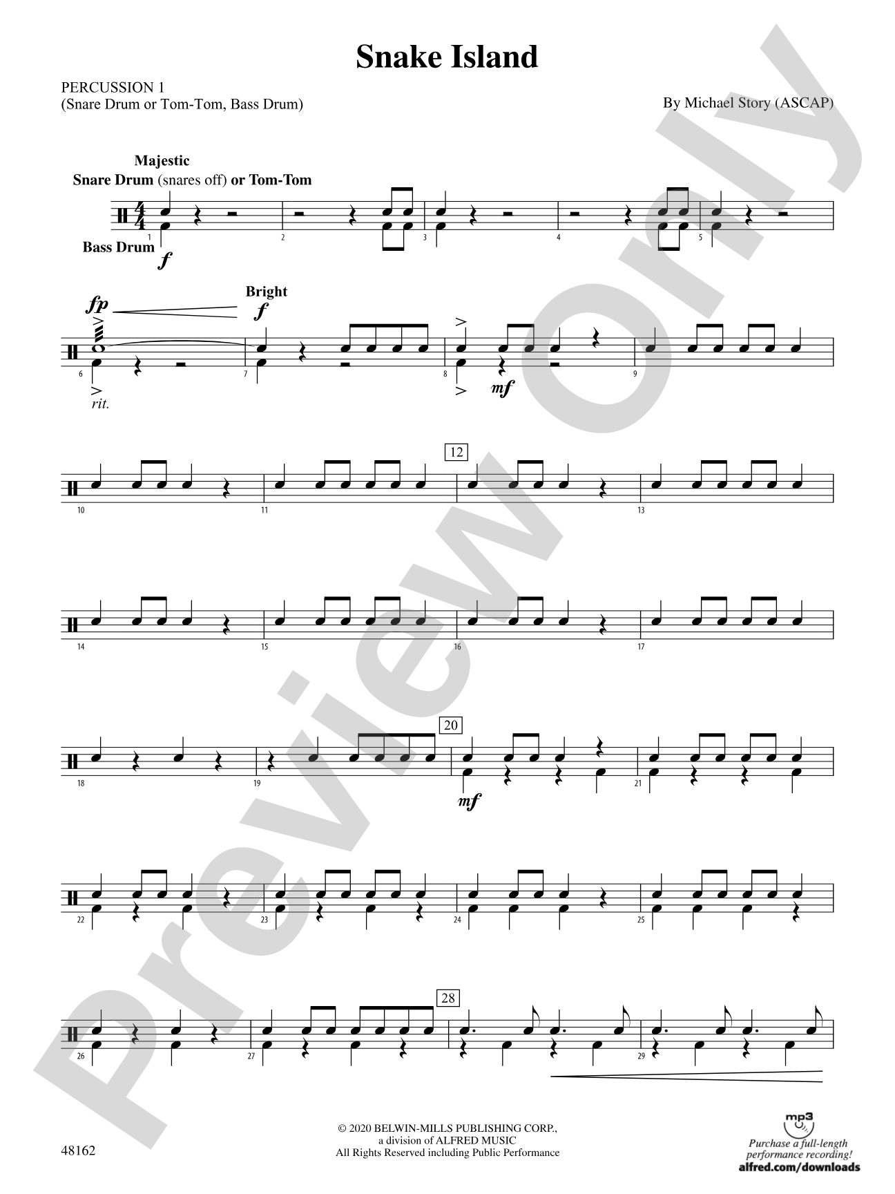 Snake Island: 1st Percussion
