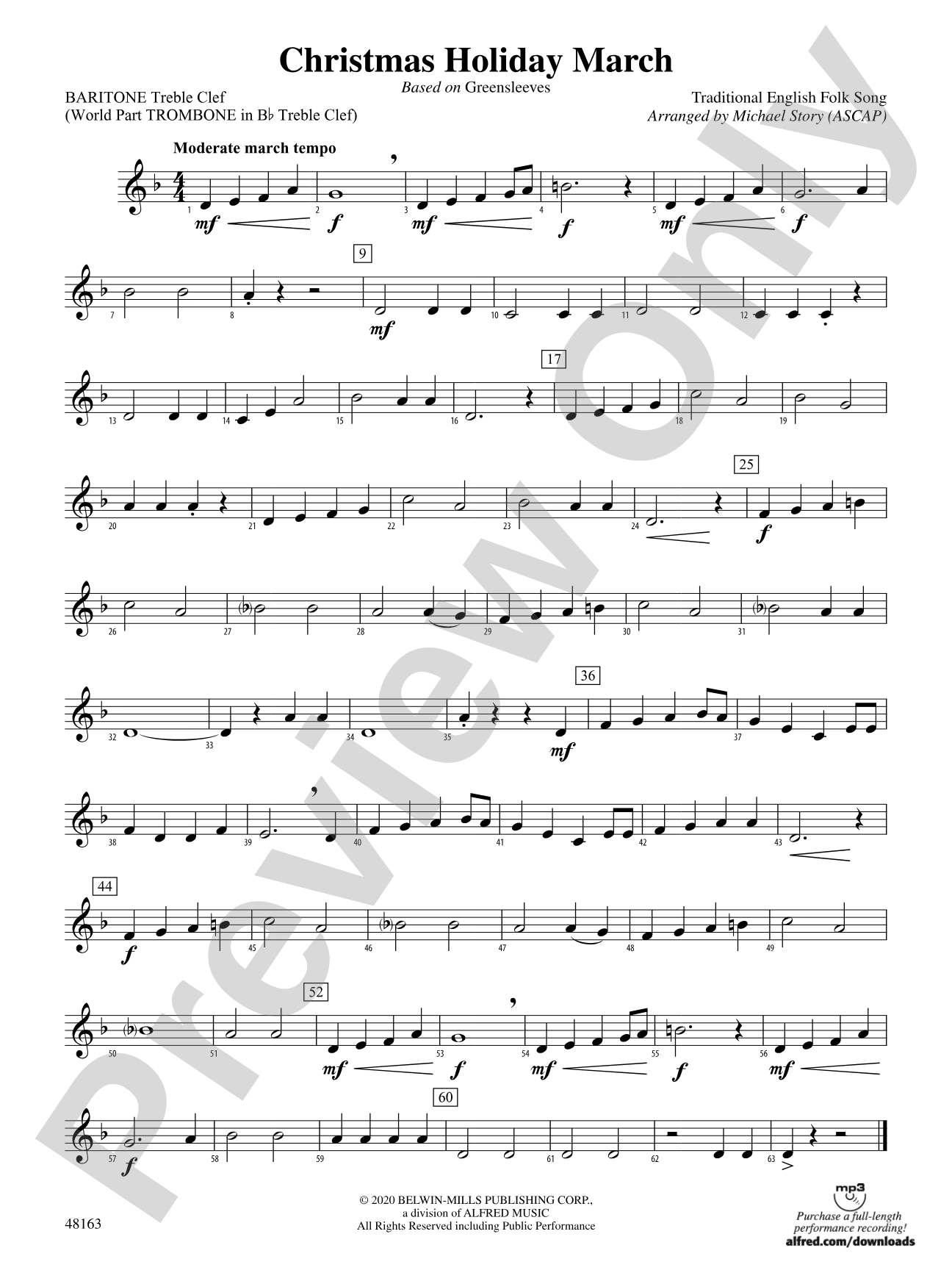 Christmas Holiday March: Baritone T.C.