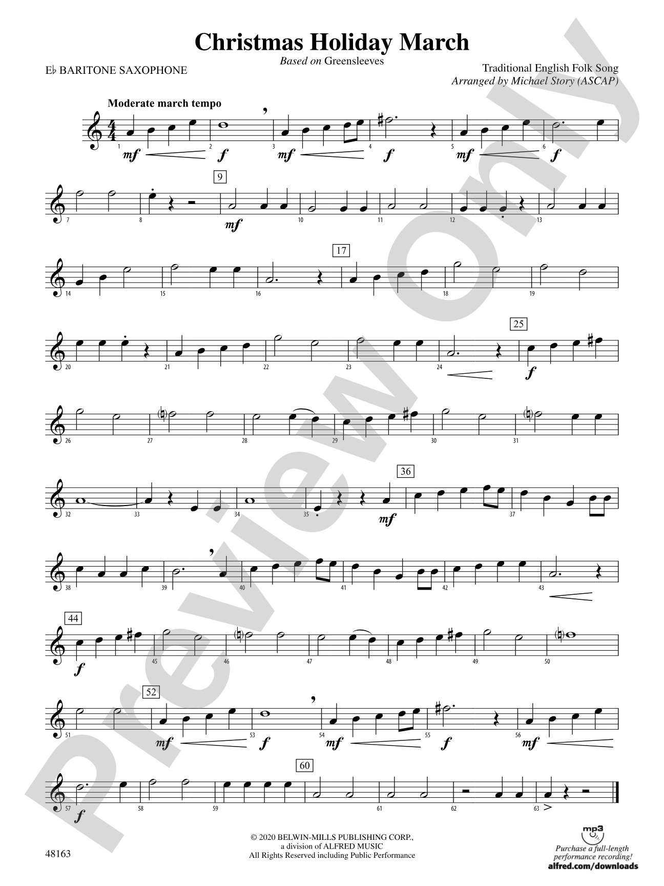 Christmas Holiday March: E-flat Baritone Saxophone