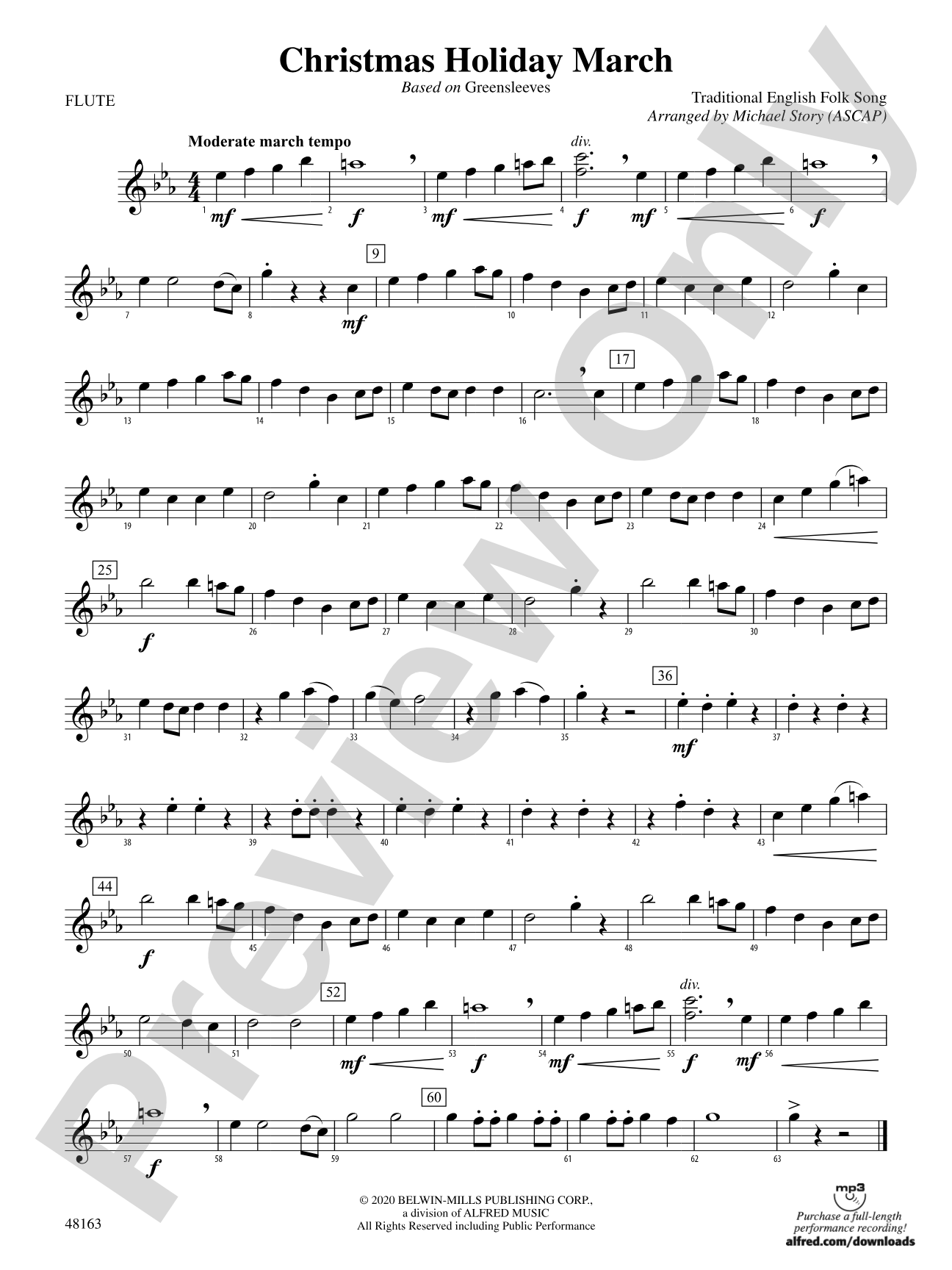 Christmas Holiday March: Flute