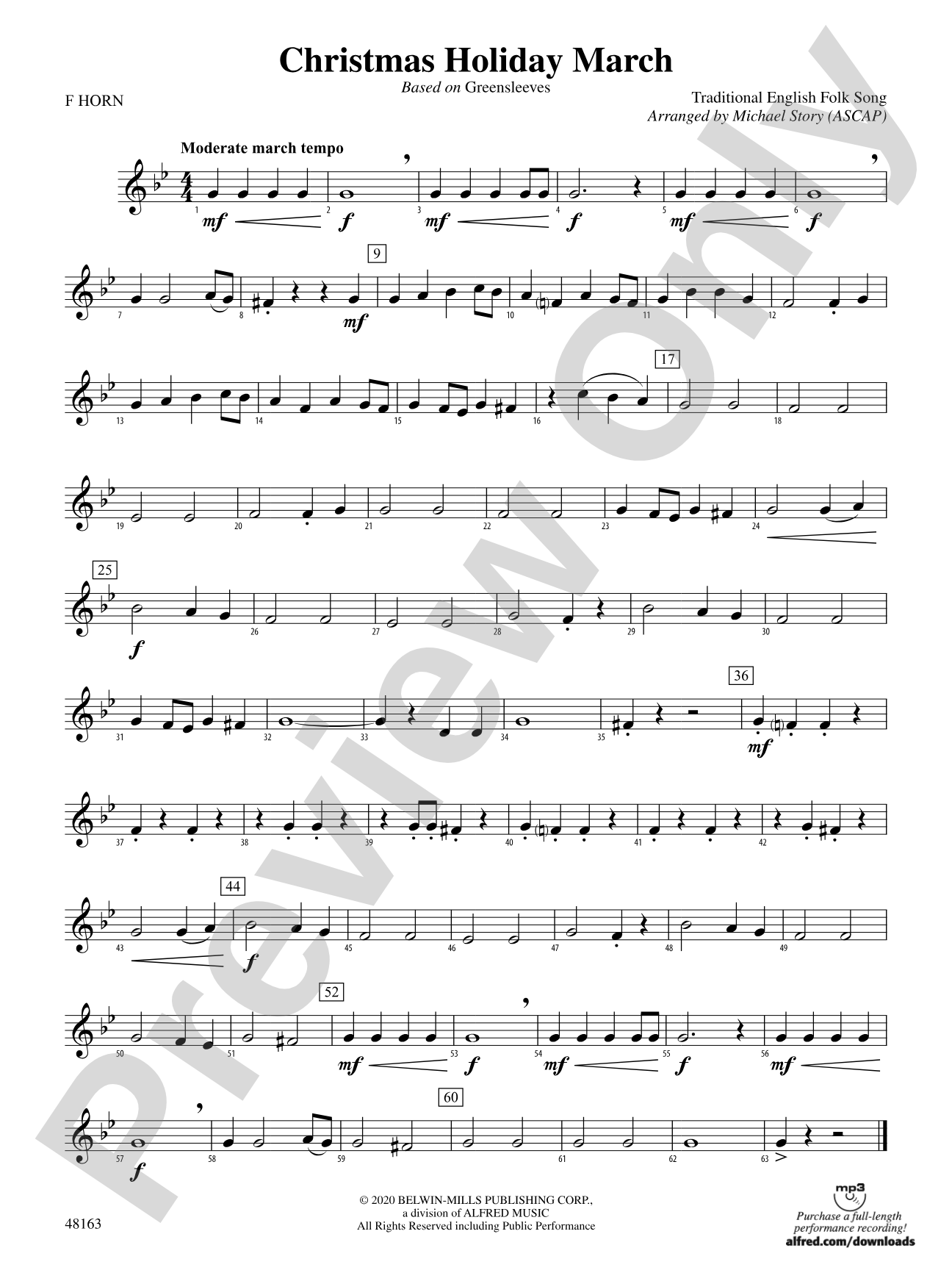 Christmas Holiday March: 1st F Horn