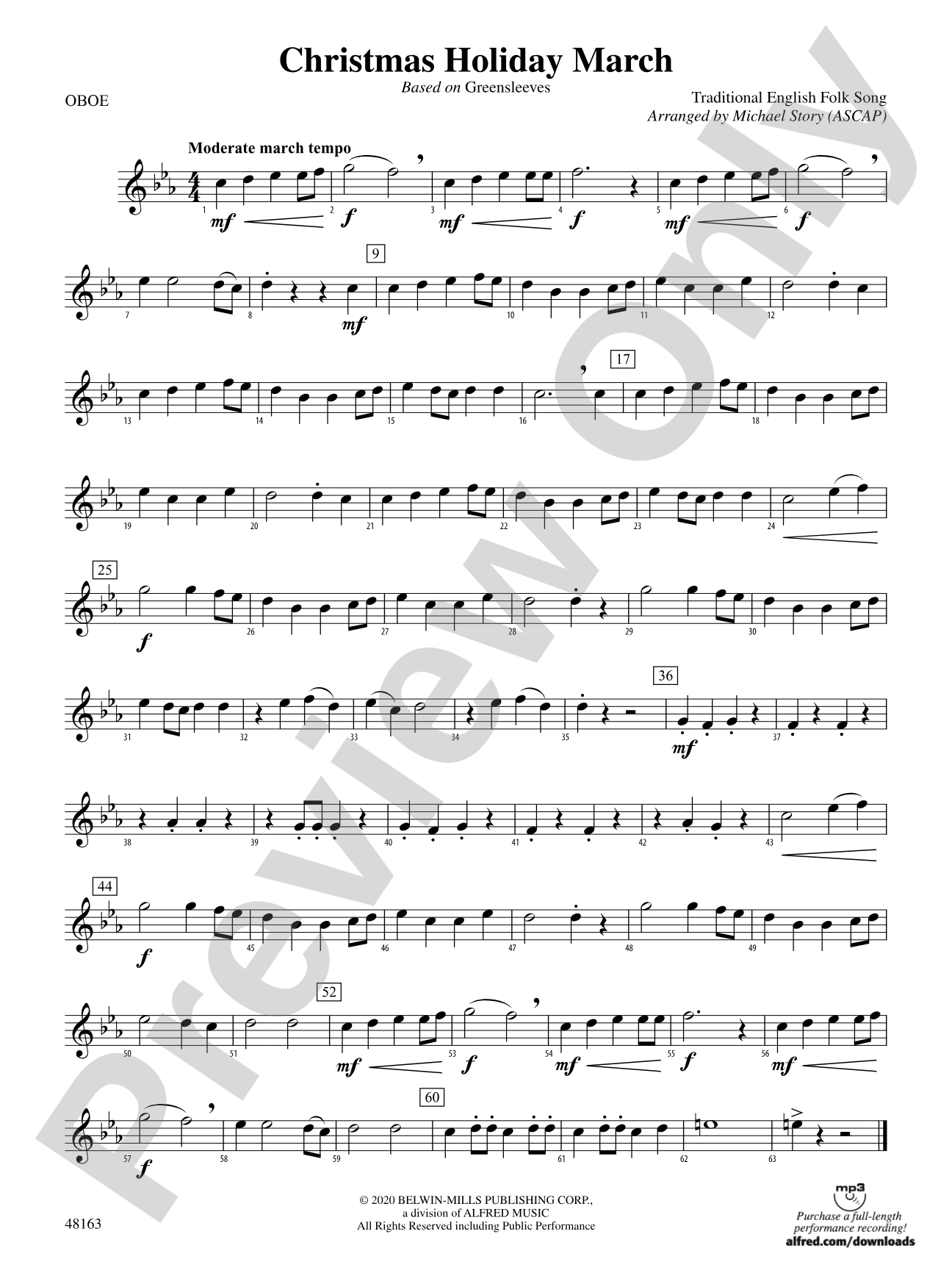 Christmas Holiday March: Oboe