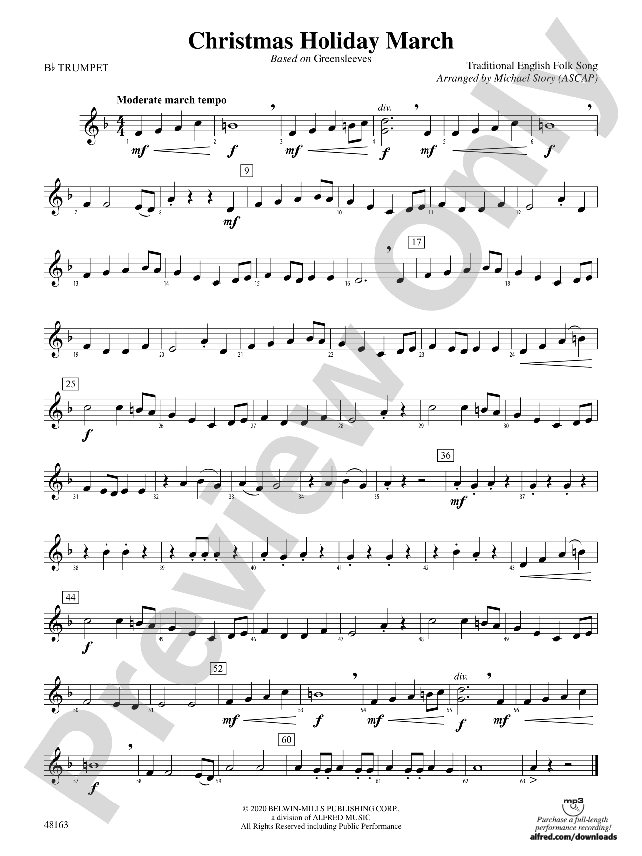 Christmas Holiday March: 1st B-flat Trumpet