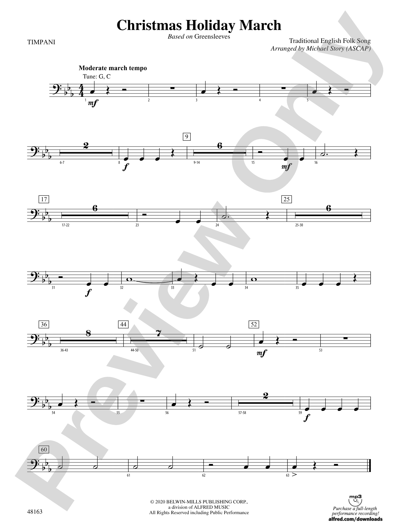 Christmas Holiday March: Timpani