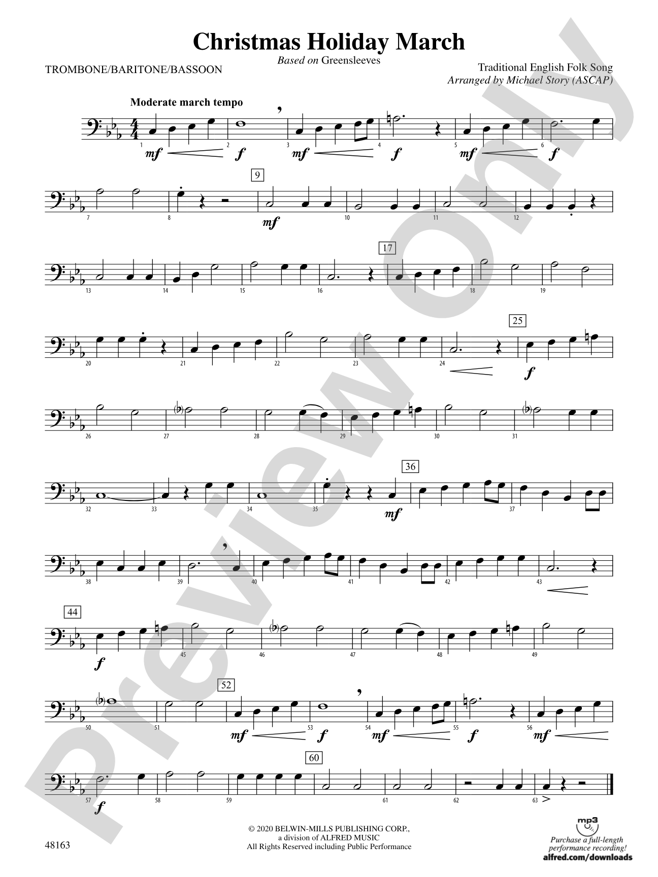 Christmas Holiday March: 1st Trombone