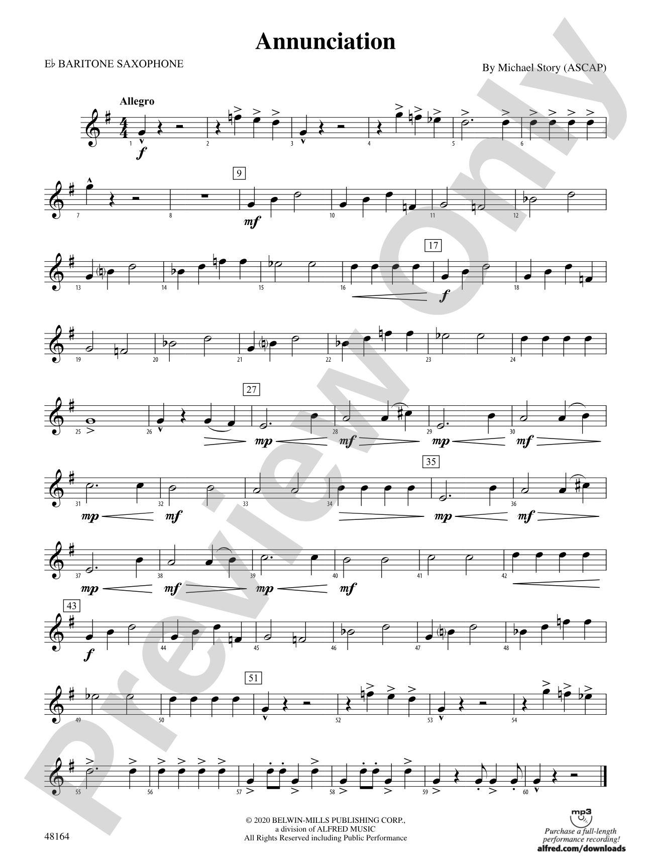 Annunciation: E-flat Baritone Saxophone