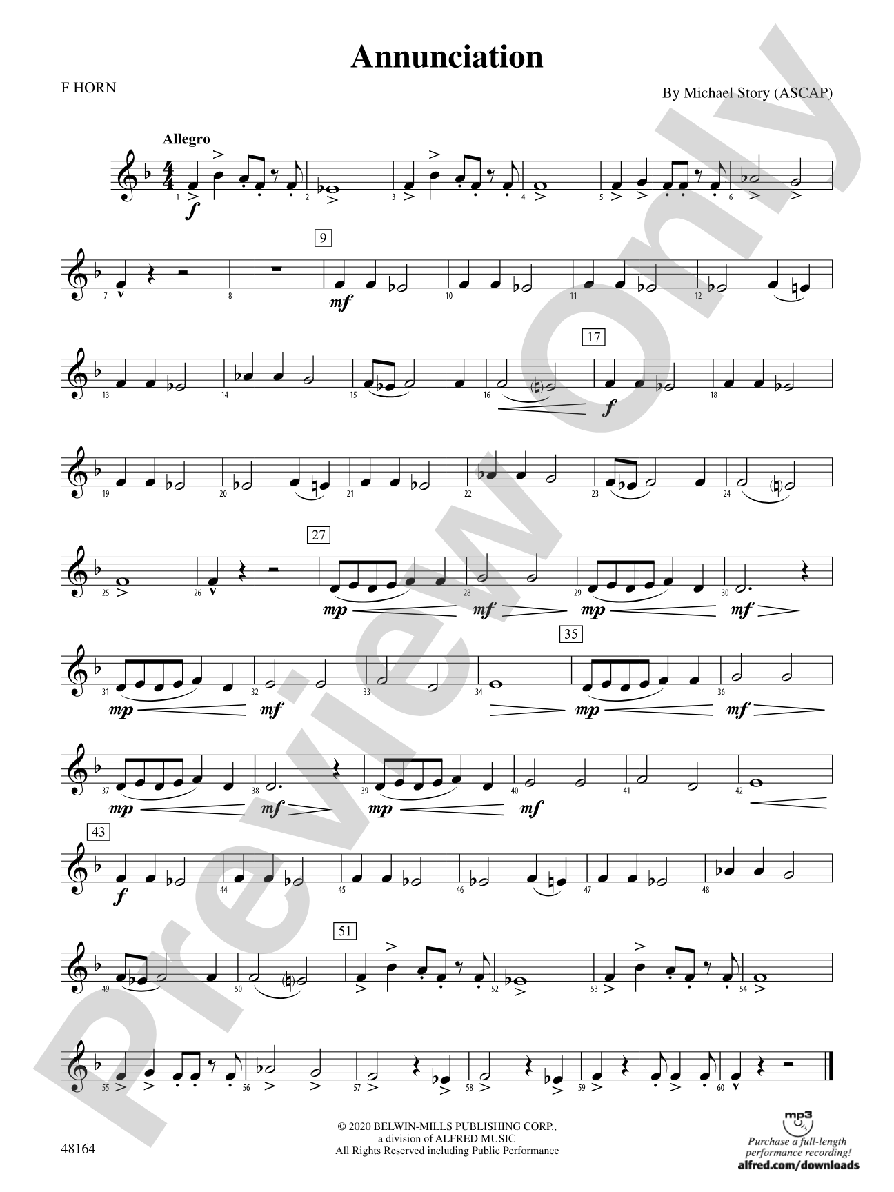 Annunciation: 1st F Horn