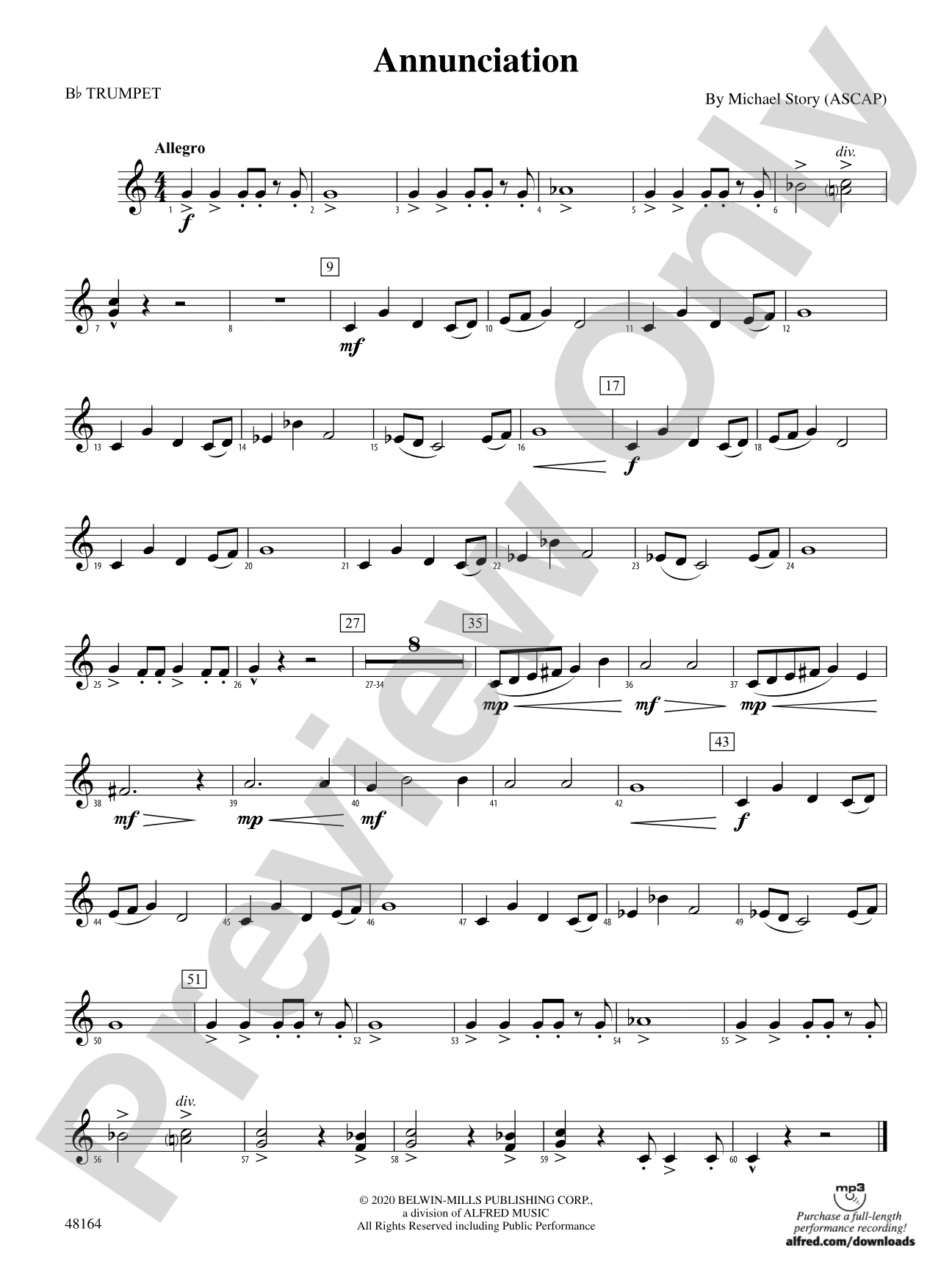 Annunciation: 1st B-flat Trumpet